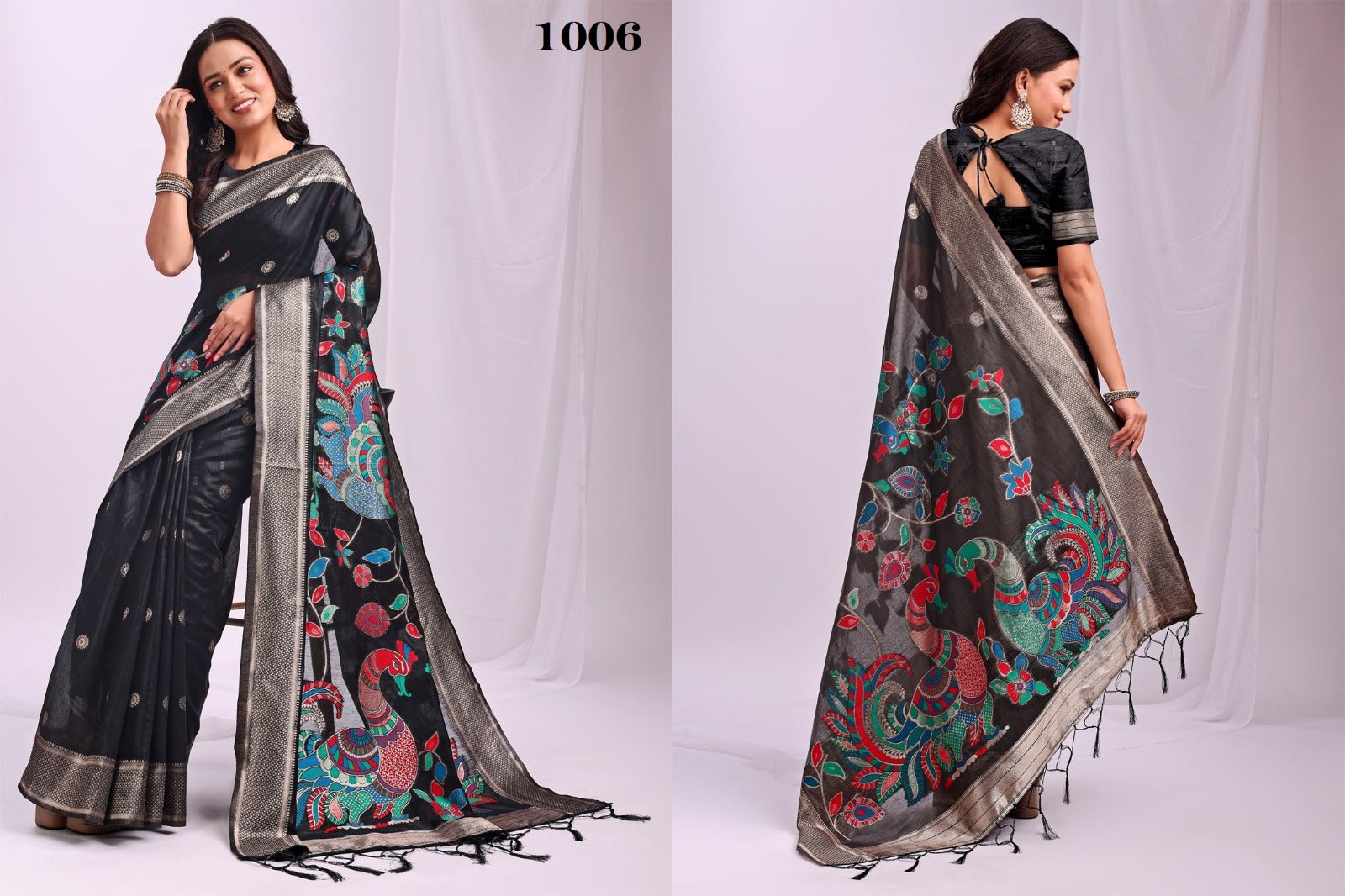 ASTITA Designer Silk Saree Collection with Beautiful Peacock Embroidery