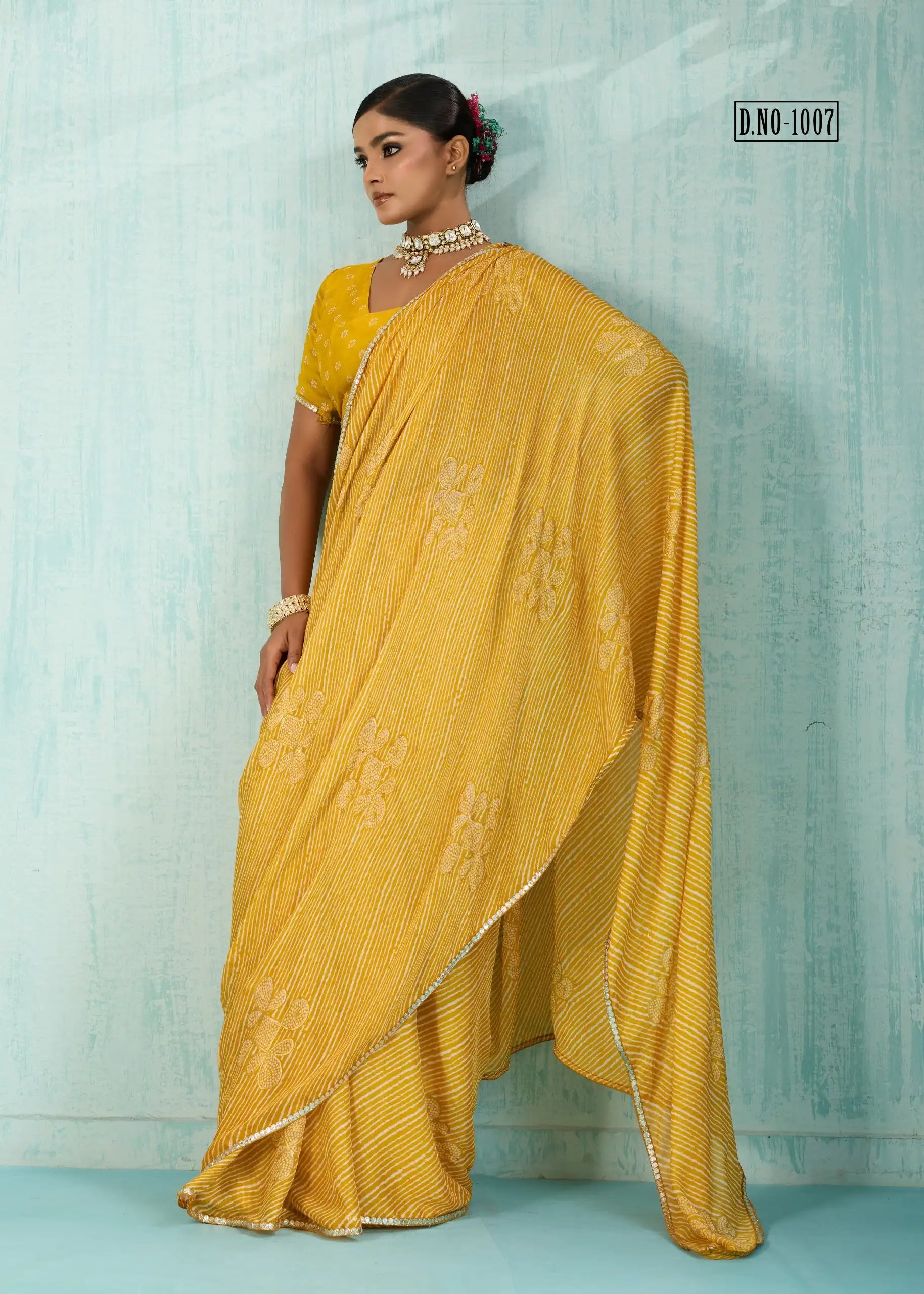 Stavan Sareesc Feature Premium Pure Chiffon Fabric Enhanced With Delicate Foil Work