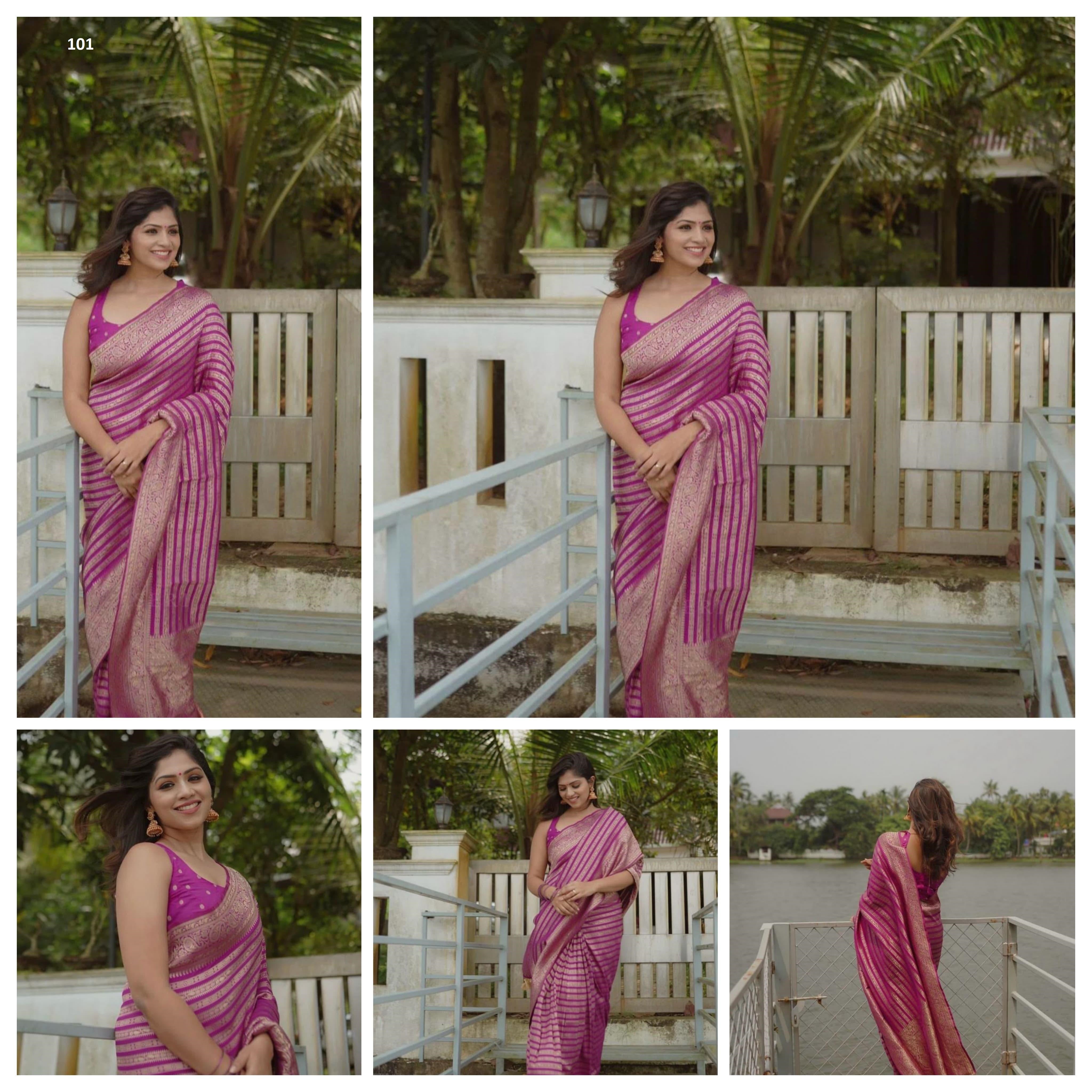 Kasturi Trendz Banarasi Soft Silk Sarees Crafted with Fine Silk