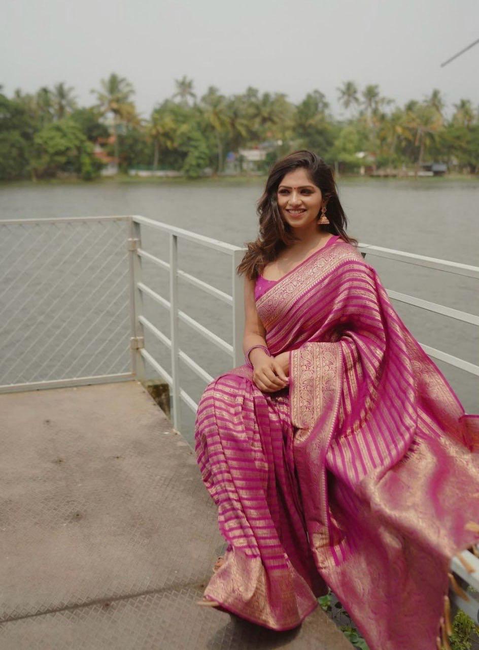 Kasturi Trendz Banarasi Soft Silk Sarees Crafted with Fine Silk