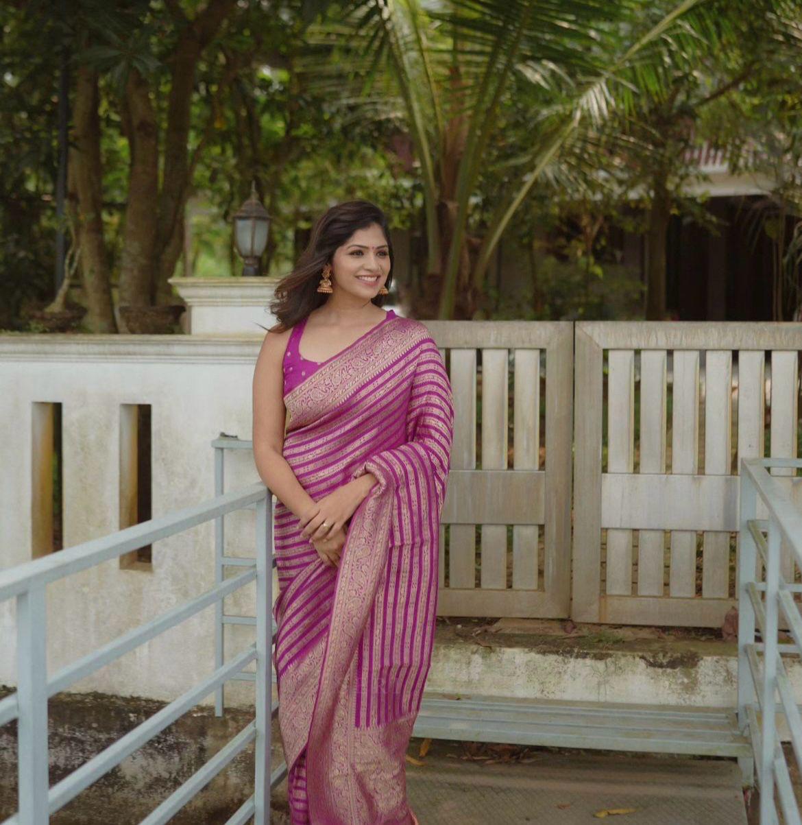 Kasturi Trendz Banarasi Soft Silk Sarees Crafted with Fine Silk