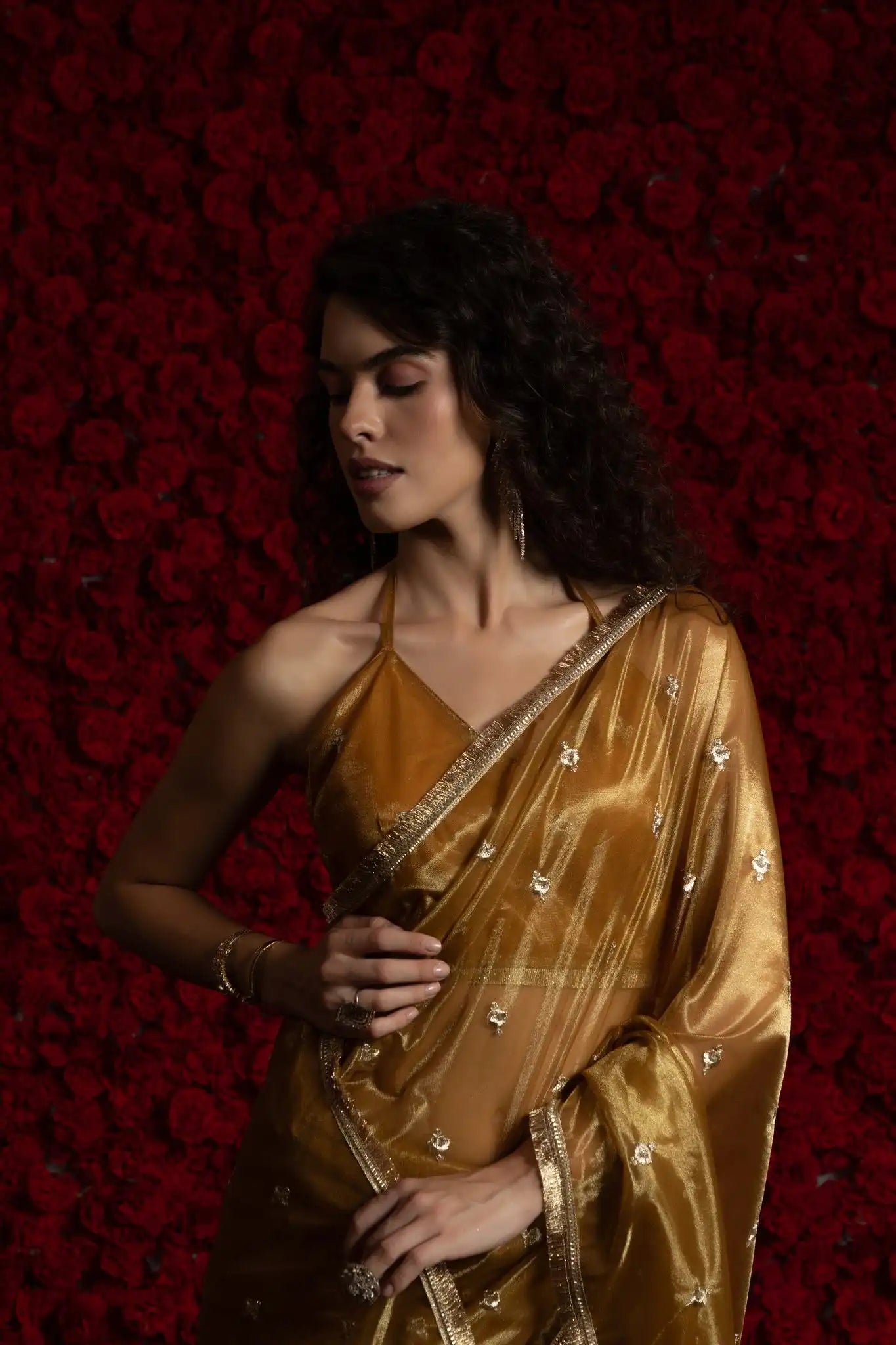 AKSHAYA Sarees Crafted From Fine Net Organza Feature Exquisite Handwork Lace Detailing