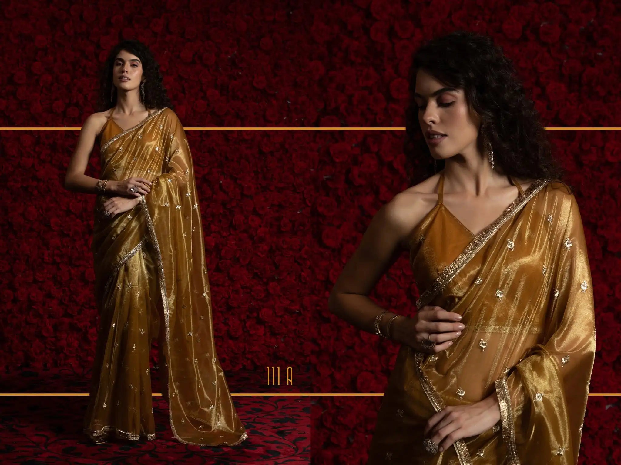 AKSHAYA Sarees Crafted From Fine Net Organza Feature Exquisite Handwork Lace Detailing