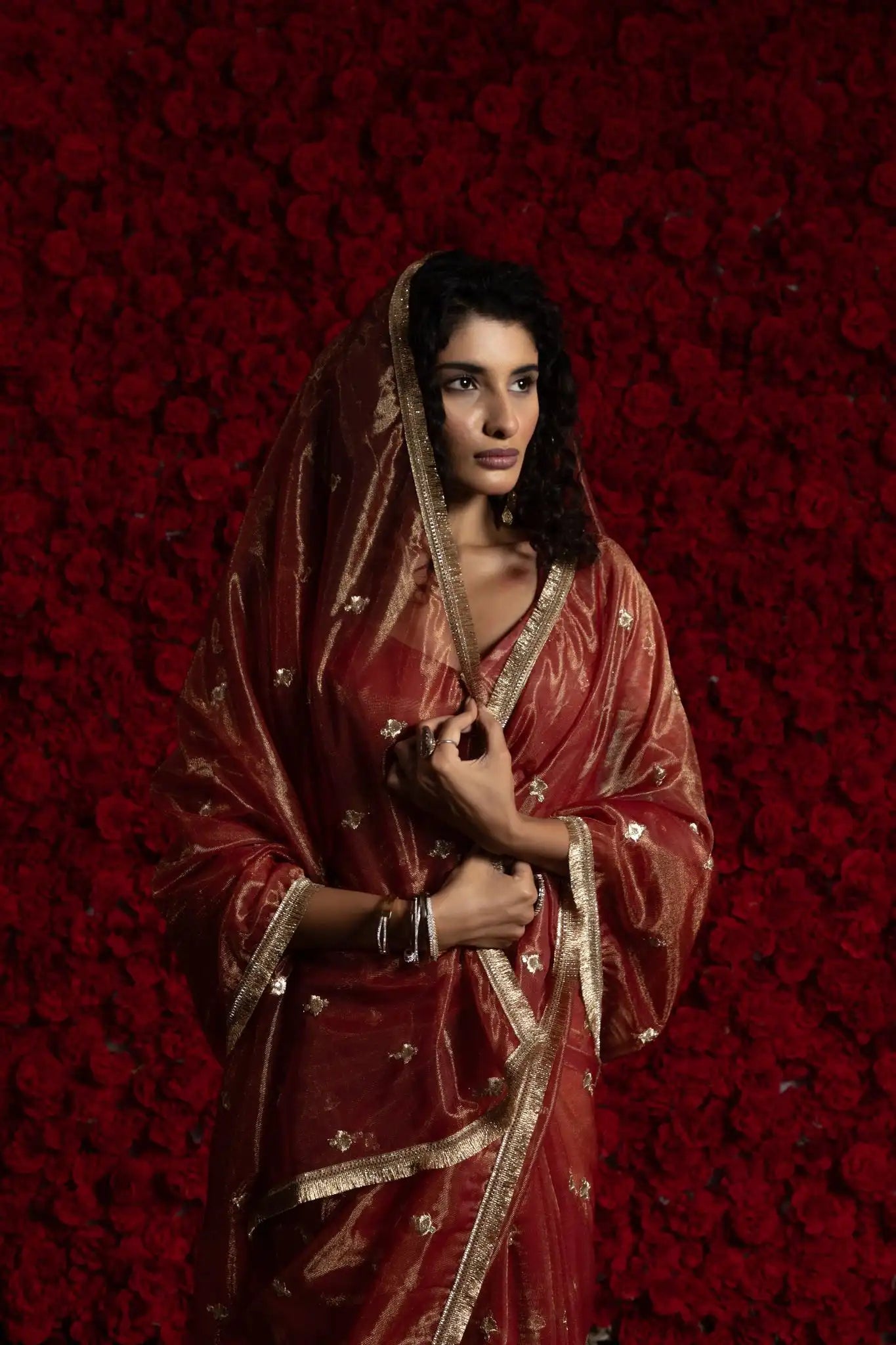 AKSHAYA Sarees Crafted From Fine Net Organza Feature Exquisite Handwork Lace Detailing