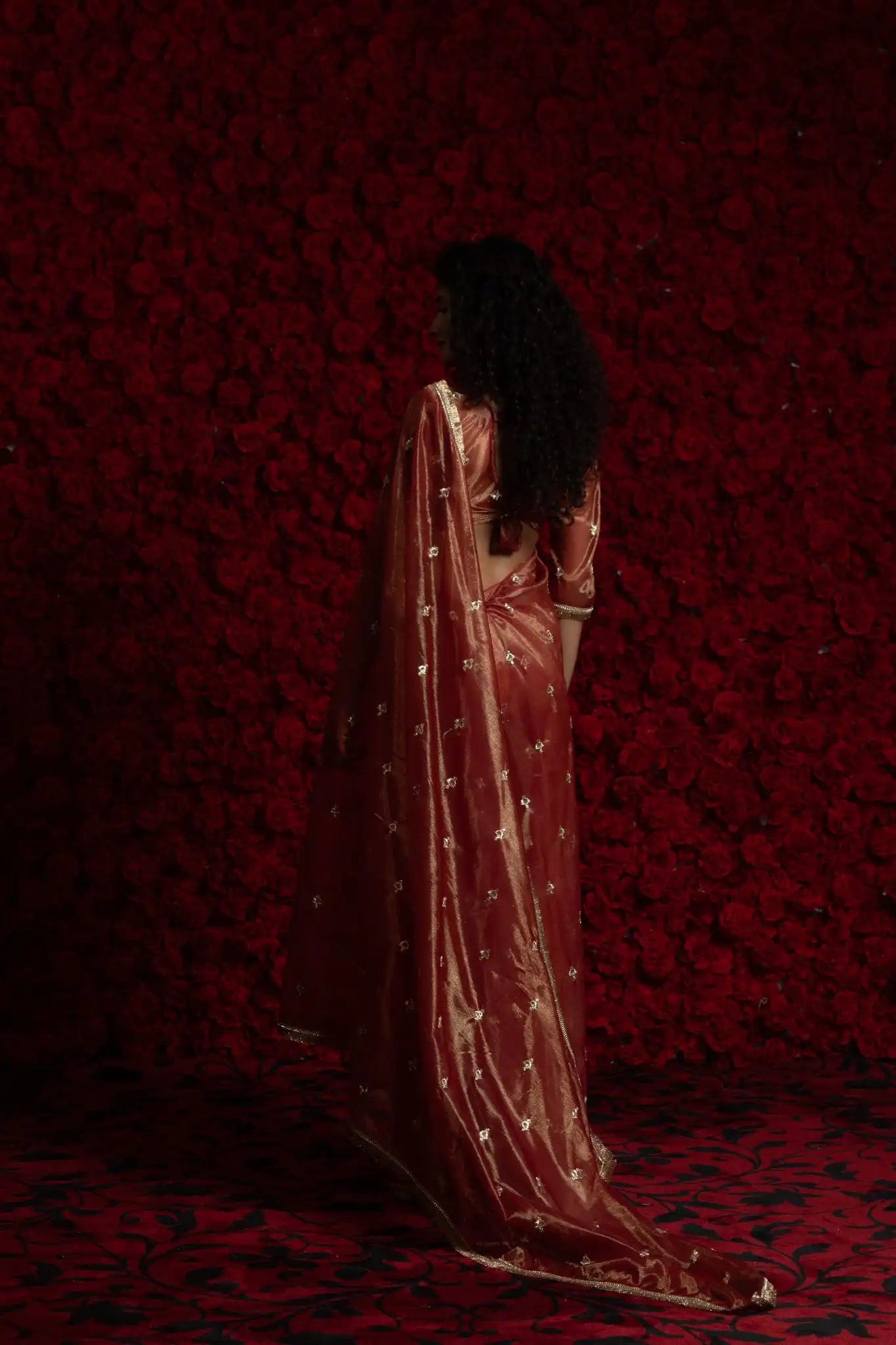 AKSHAYA Sarees Crafted From Fine Net Organza Feature Exquisite Handwork Lace Detailing
