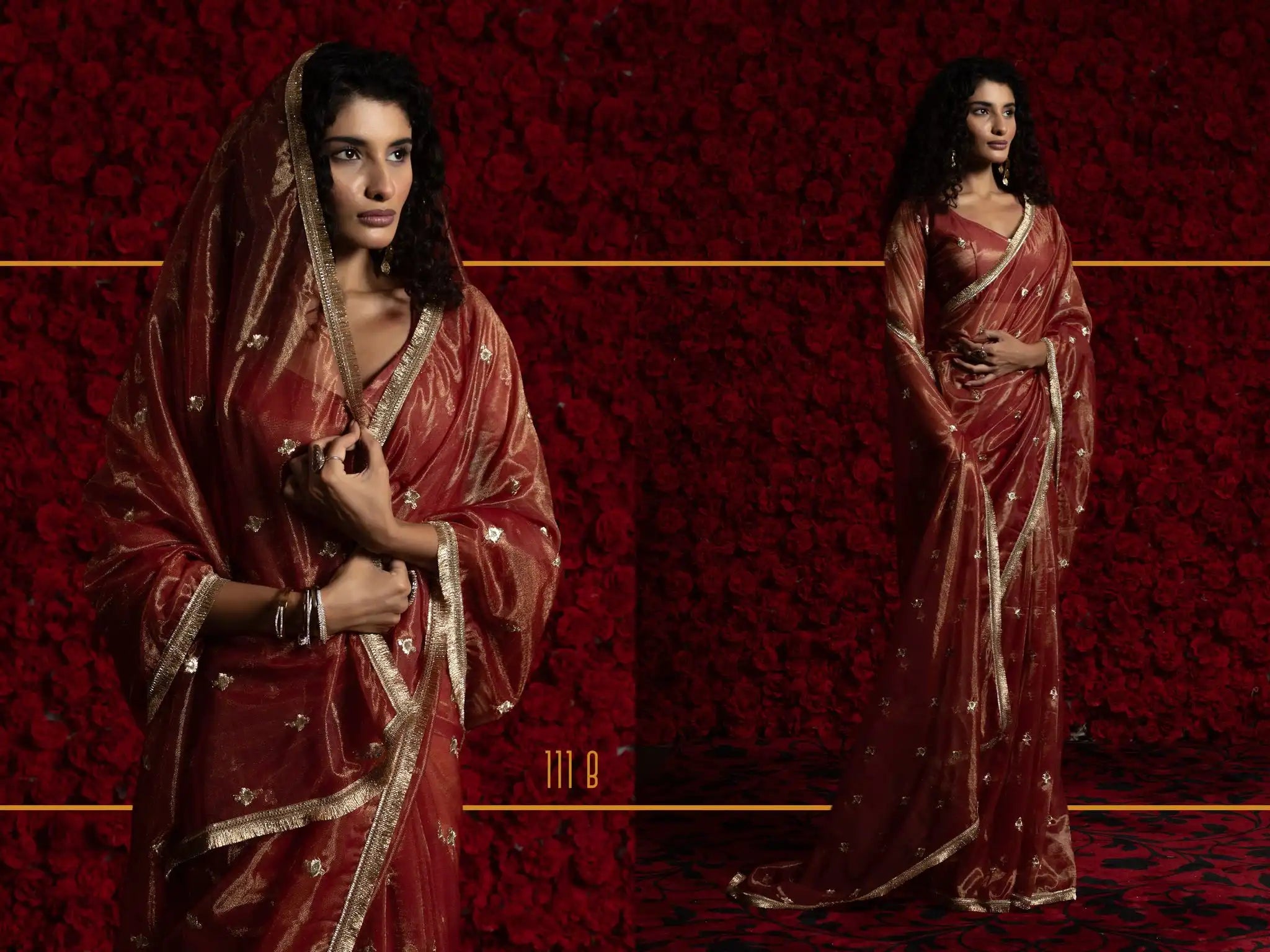 AKSHAYA Sarees Crafted From Fine Net Organza Feature Exquisite Handwork Lace Detailing