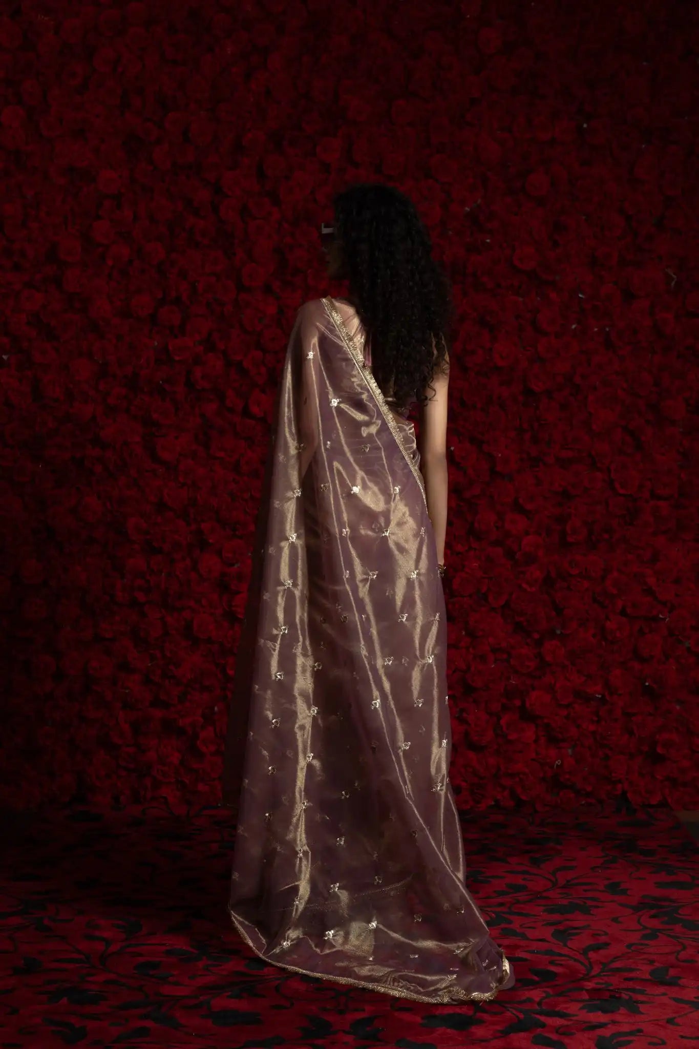 AKSHAYA Sarees Crafted From Fine Net Organza Feature Exquisite Handwork Lace Detailing