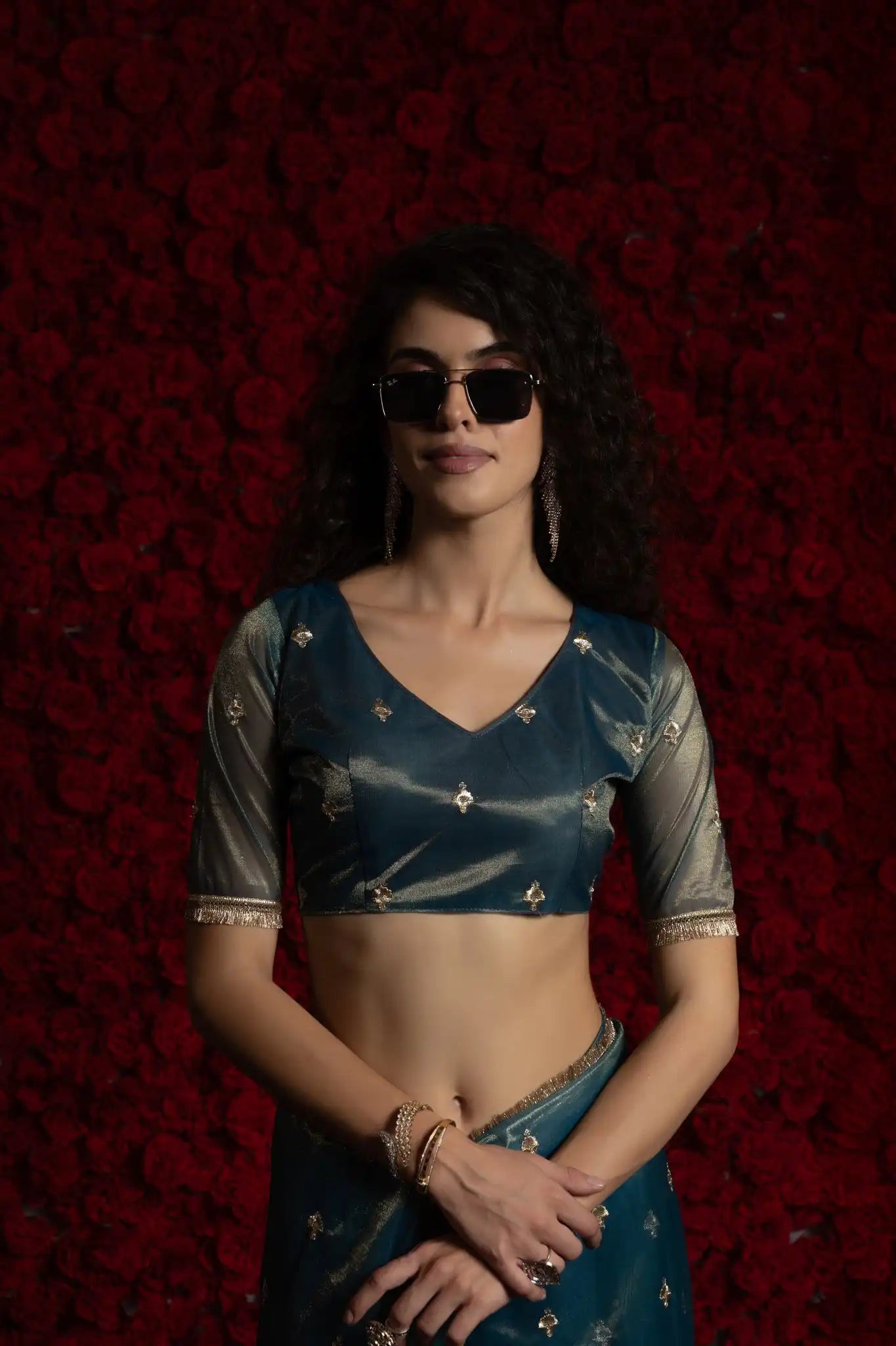 AKSHAYA Sarees Crafted From Fine Net Organza Feature Exquisite Handwork Lace Detailing