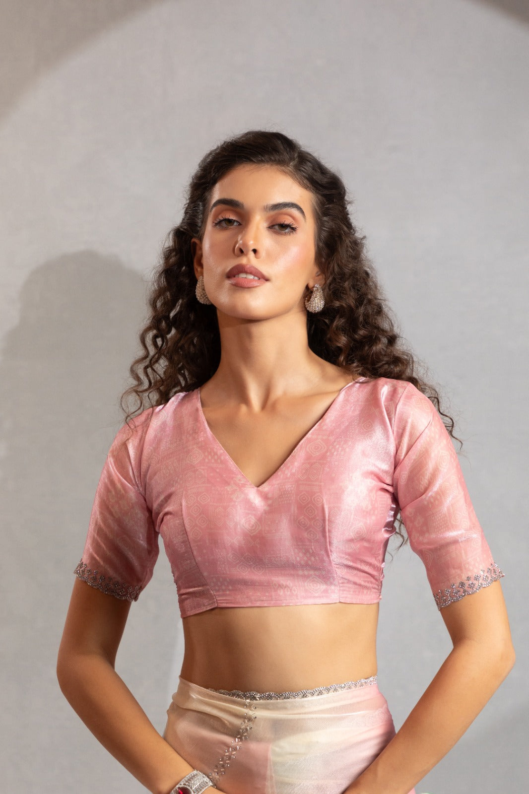 Mehek Two Tone Satin Satin Sarees With Jerquen Hand work