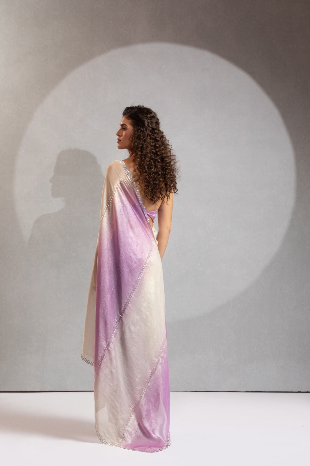 Mehek Two Tone Satin Satin Sarees With Jerquen Hand work