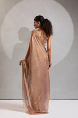 The Mehek Saree Showcases Exquisite Satin Silk Fabric Adorned With Elegant Foil
