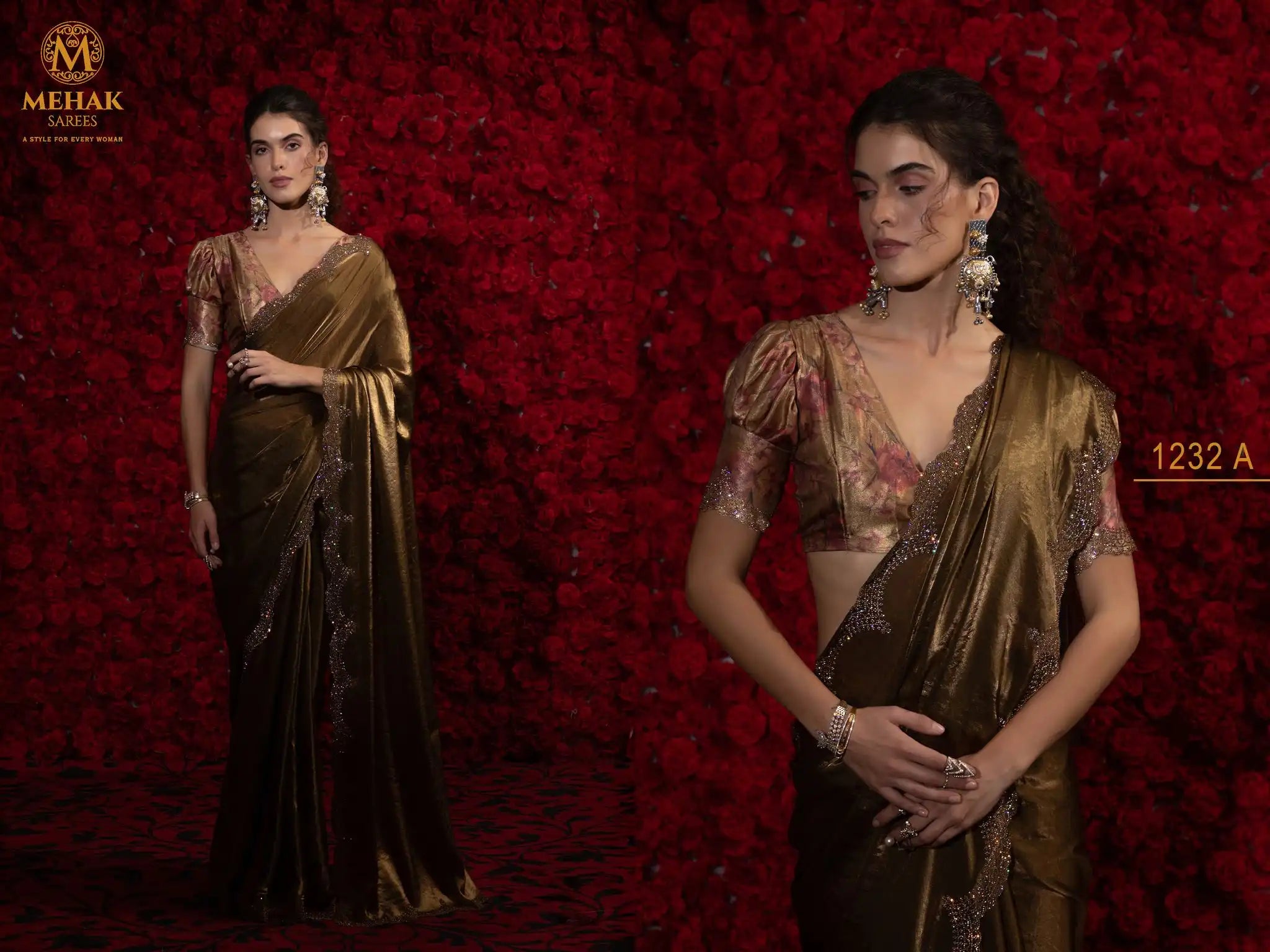 The Mehek Saree Crafted From Premium Satin Silk Offers A Refined Blend Of Softness