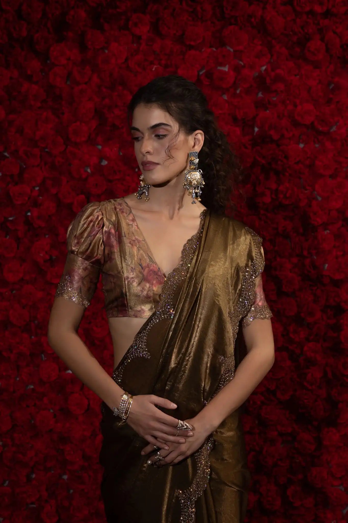 The Mehek Saree Crafted From Premium Satin Silk Offers A Refined Blend Of Softness