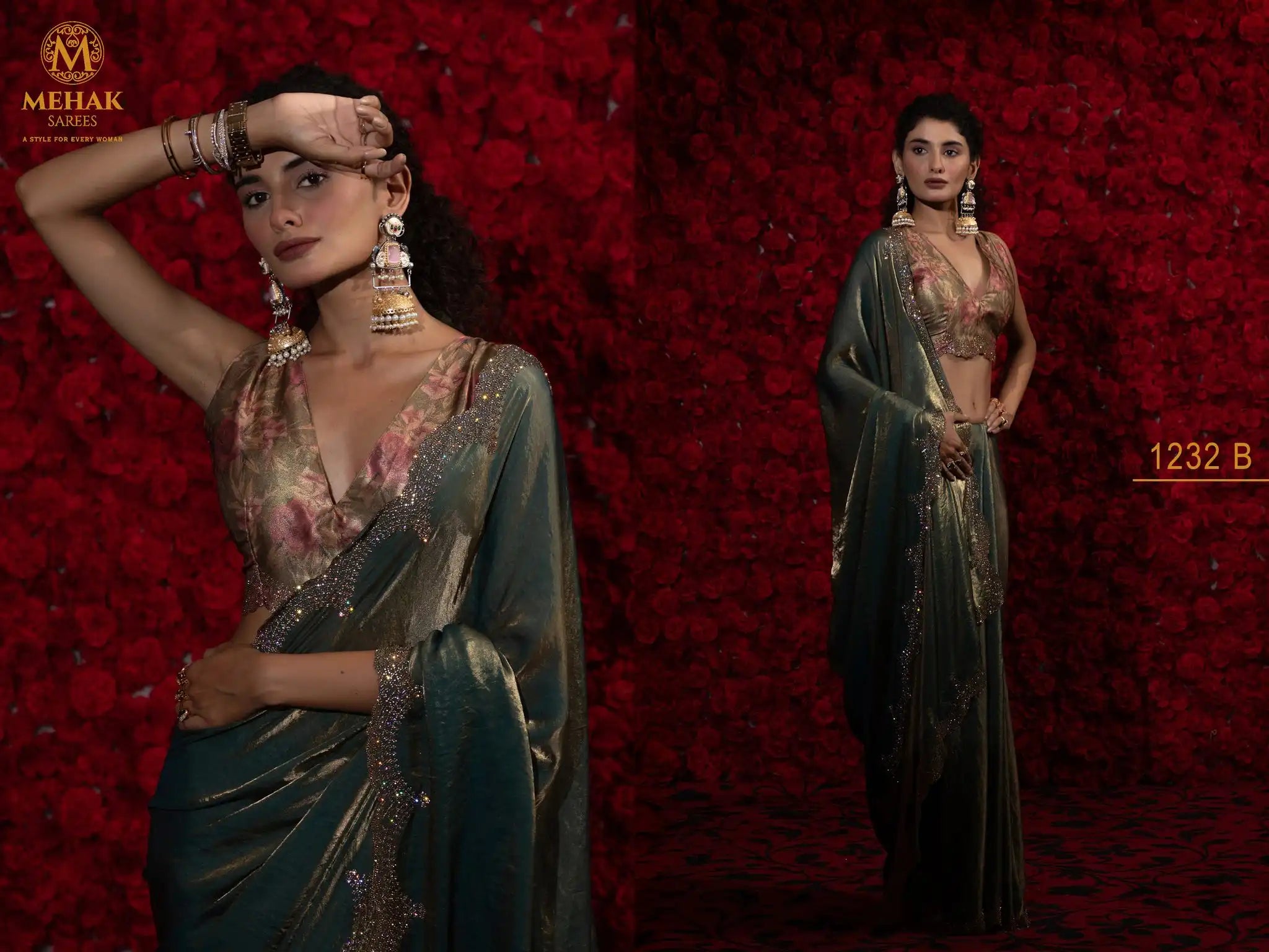 The Mehek Saree Crafted From Premium Satin Silk Offers A Refined Blend Of Softness