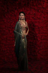 The Mehek Saree Crafted From Premium Satin Silk Offers A Refined Blend Of Softness