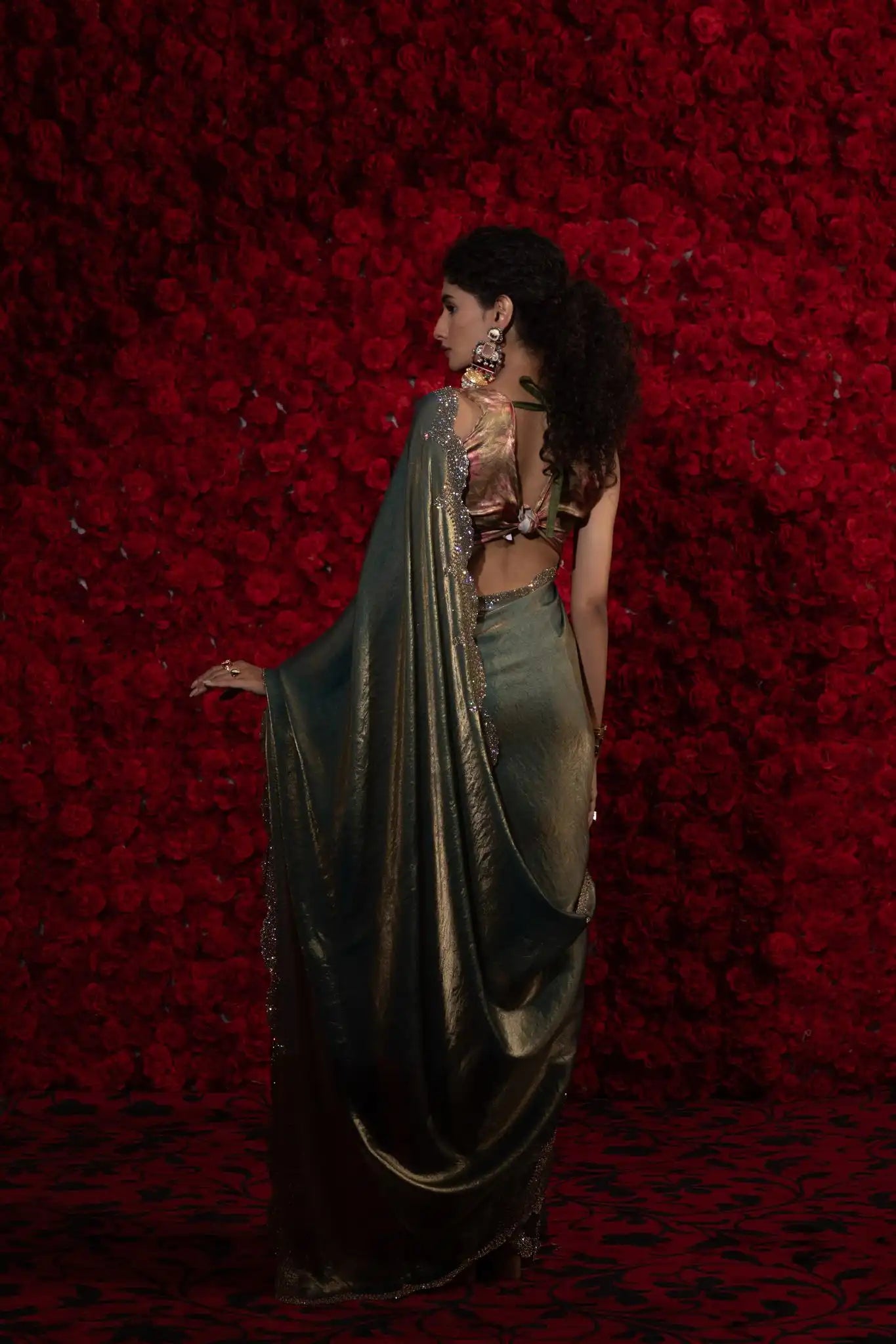 The Mehek Saree Crafted From Premium Satin Silk Offers A Refined Blend Of Softness