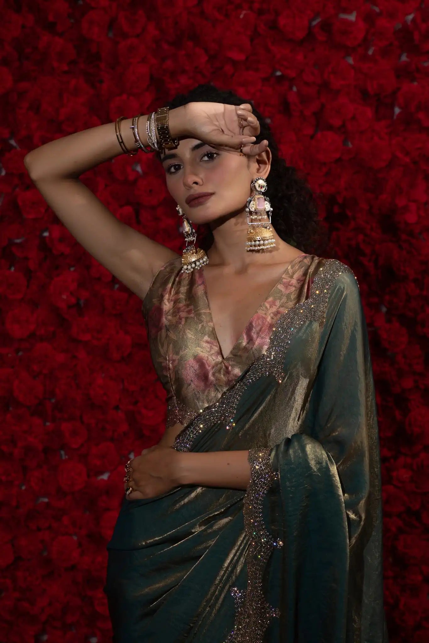 The Mehek Saree Crafted From Premium Satin Silk Offers A Refined Blend Of Softness