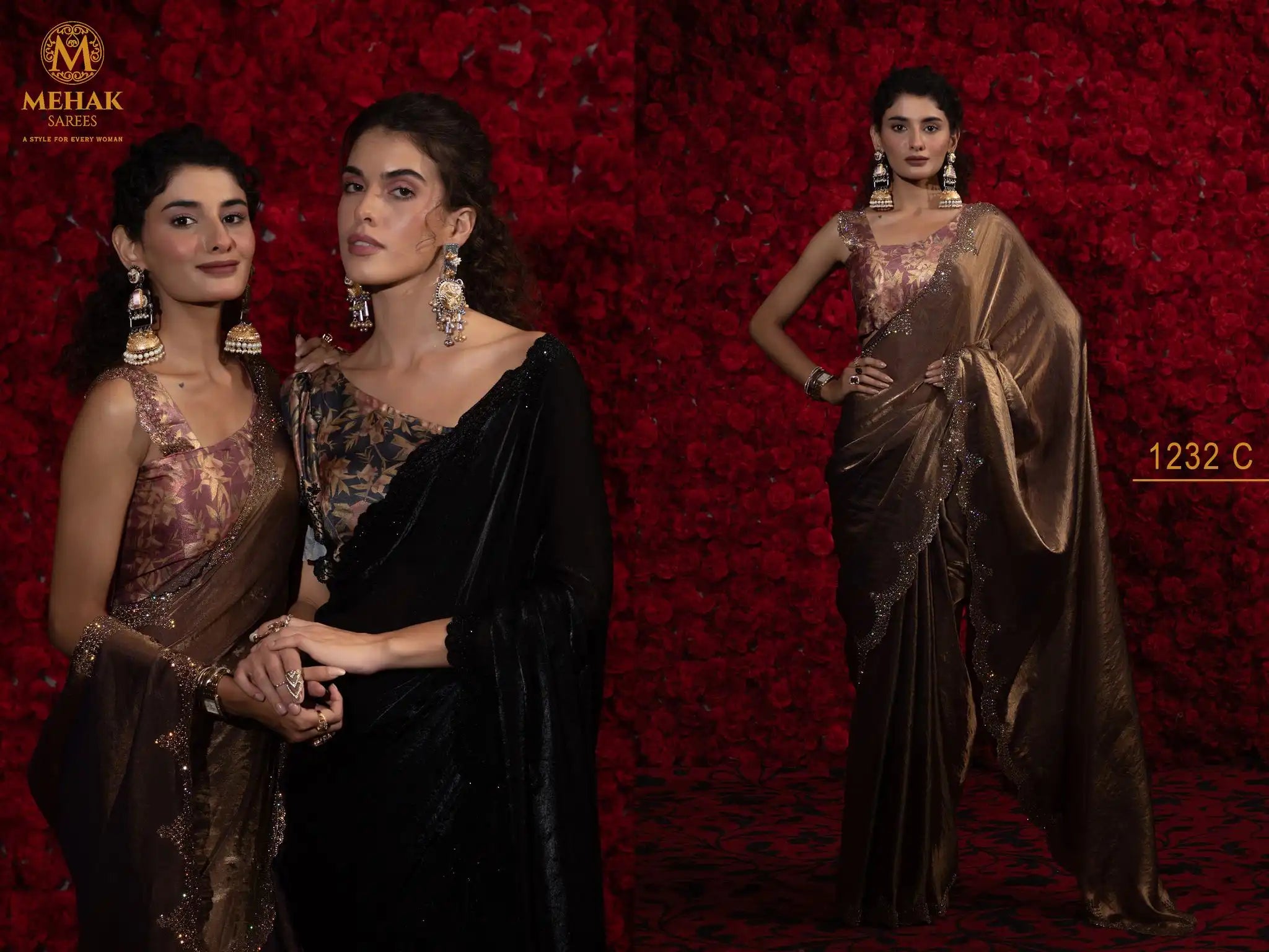 The Mehek Saree Crafted From Premium Satin Silk Offers A Refined Blend Of Softness