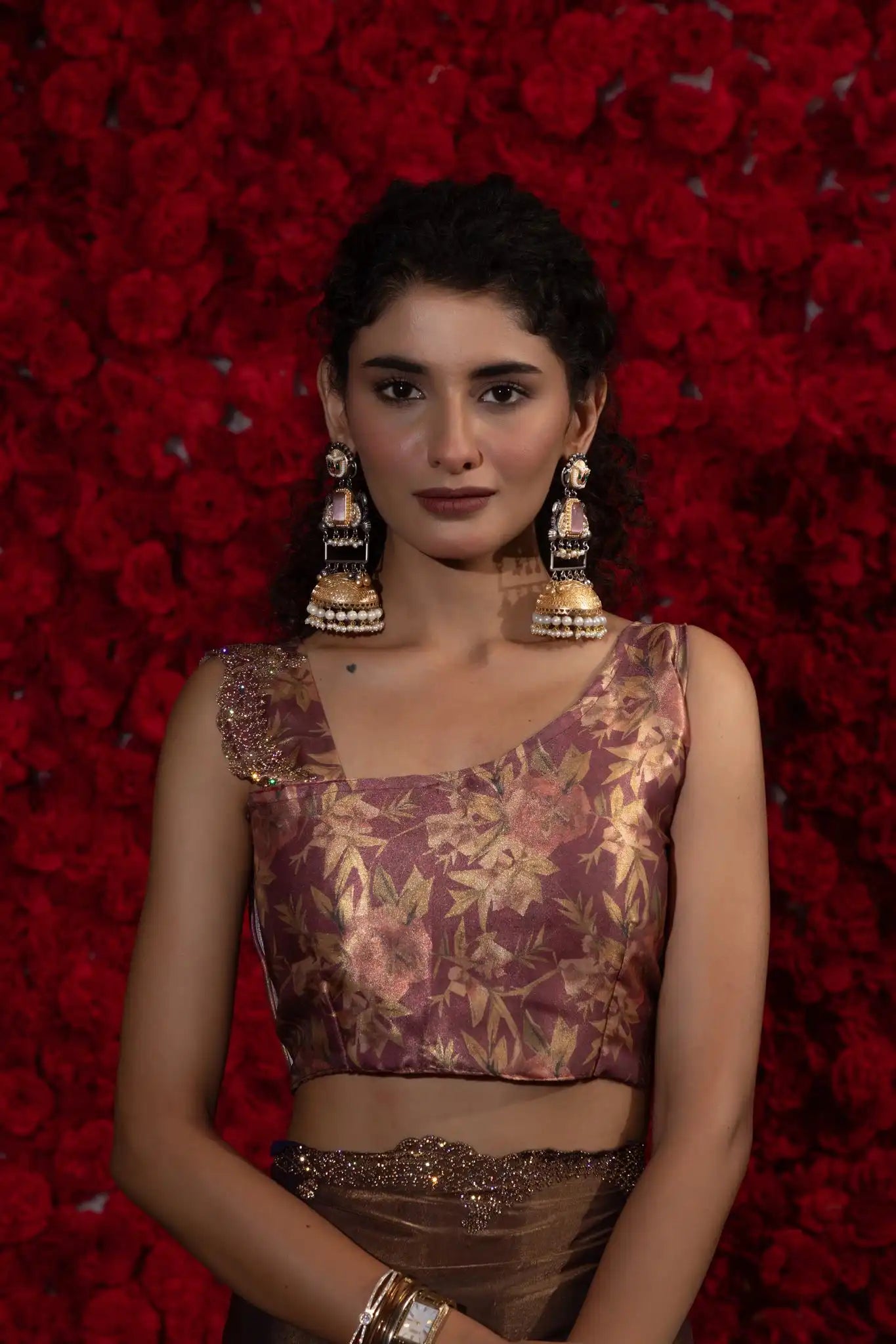 The Mehek Saree Crafted From Premium Satin Silk Offers A Refined Blend Of Softness