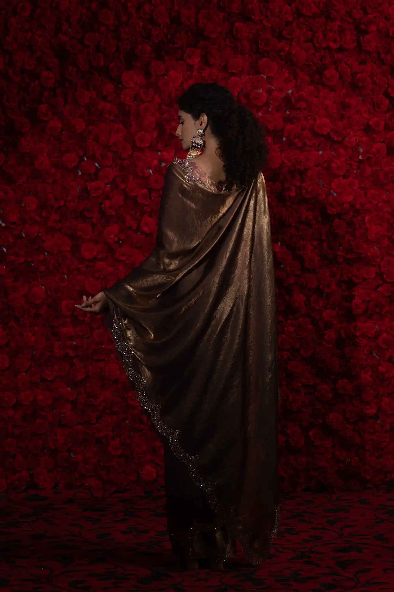 The Mehek Saree Crafted From Premium Satin Silk Offers A Refined Blend Of Softness