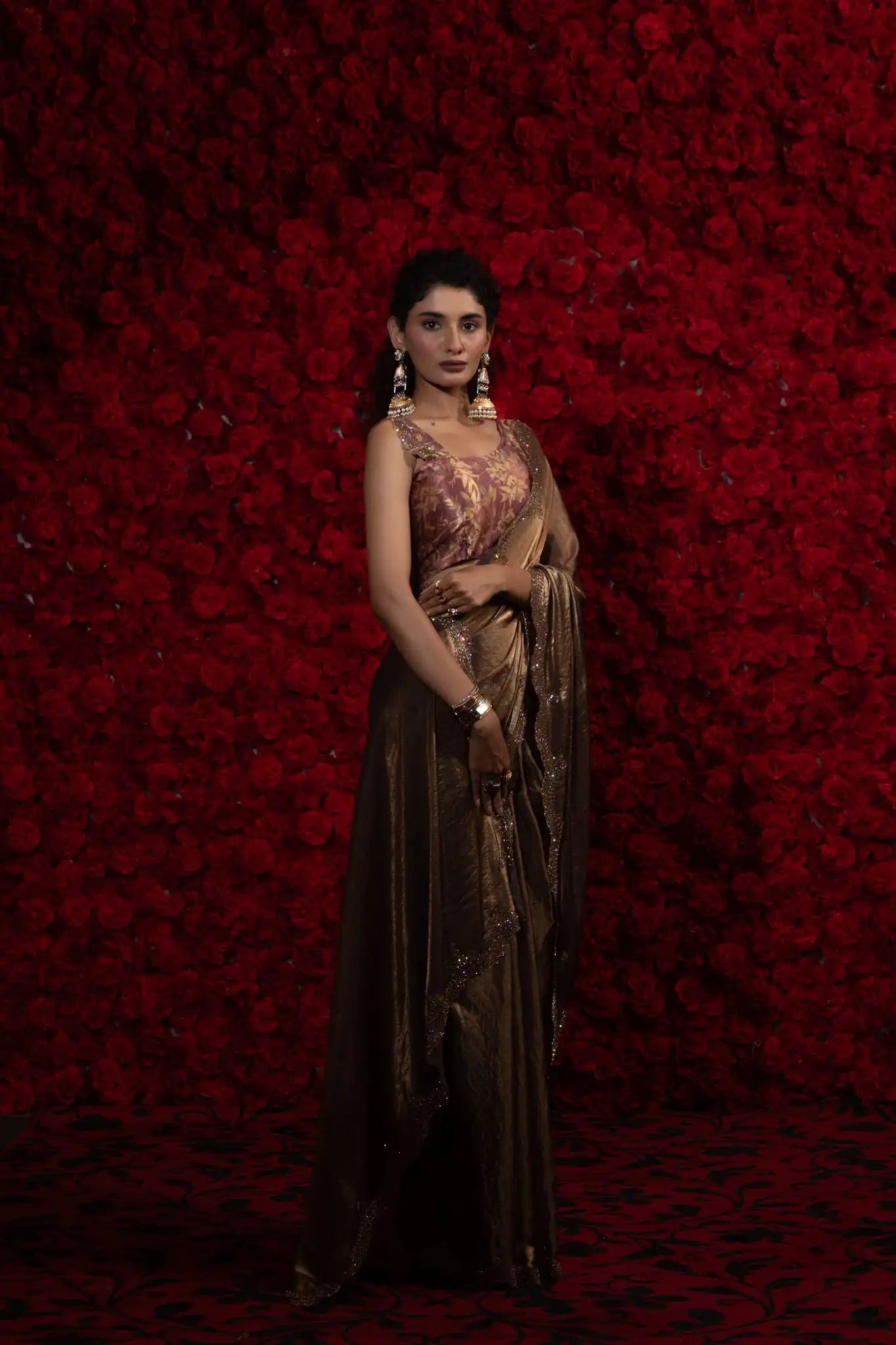 The Mehek Saree Crafted From Premium Satin Silk Offers A Refined Blend Of Softness