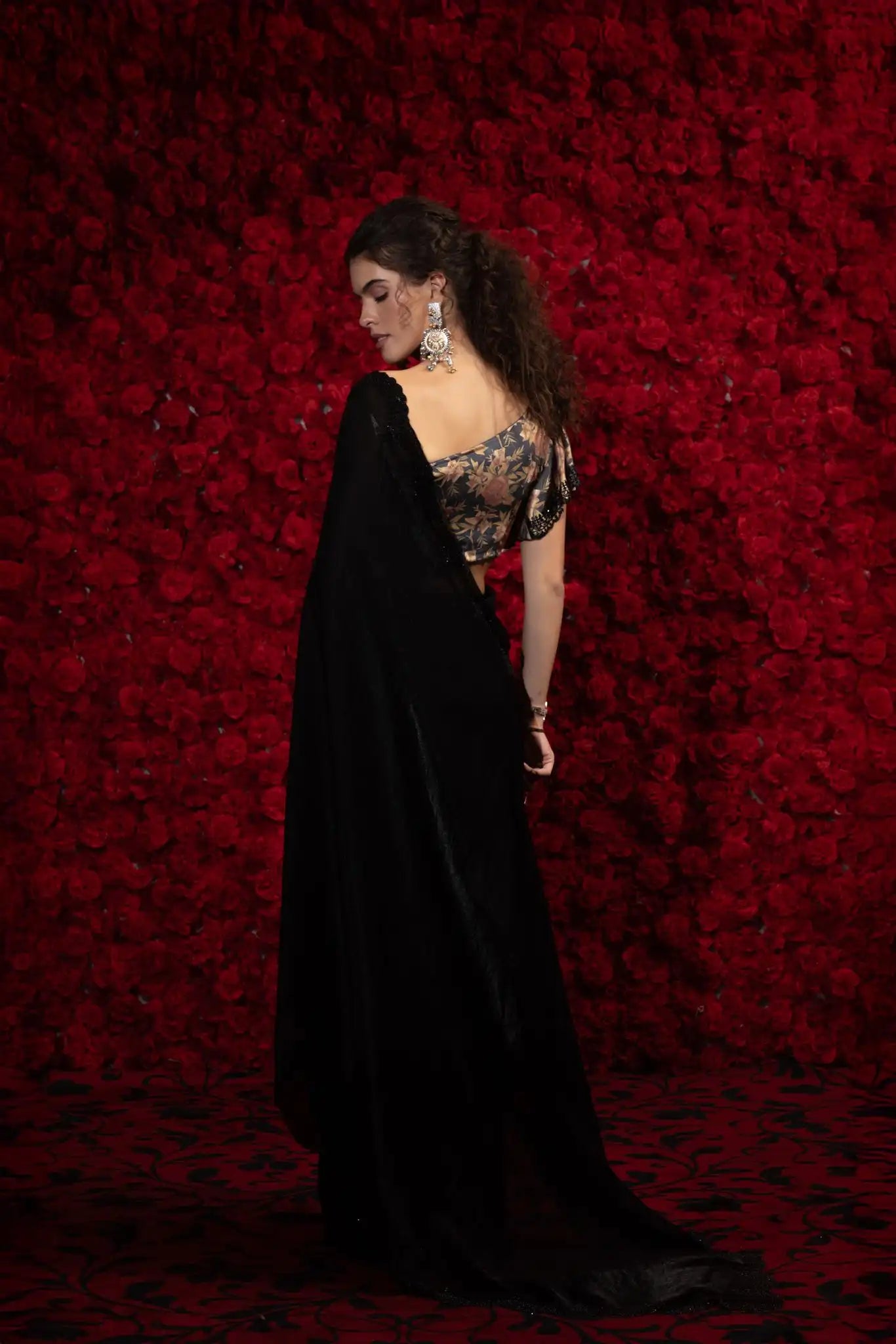 The Mehek Saree Crafted From Premium Satin Silk Offers A Refined Blend Of Softness