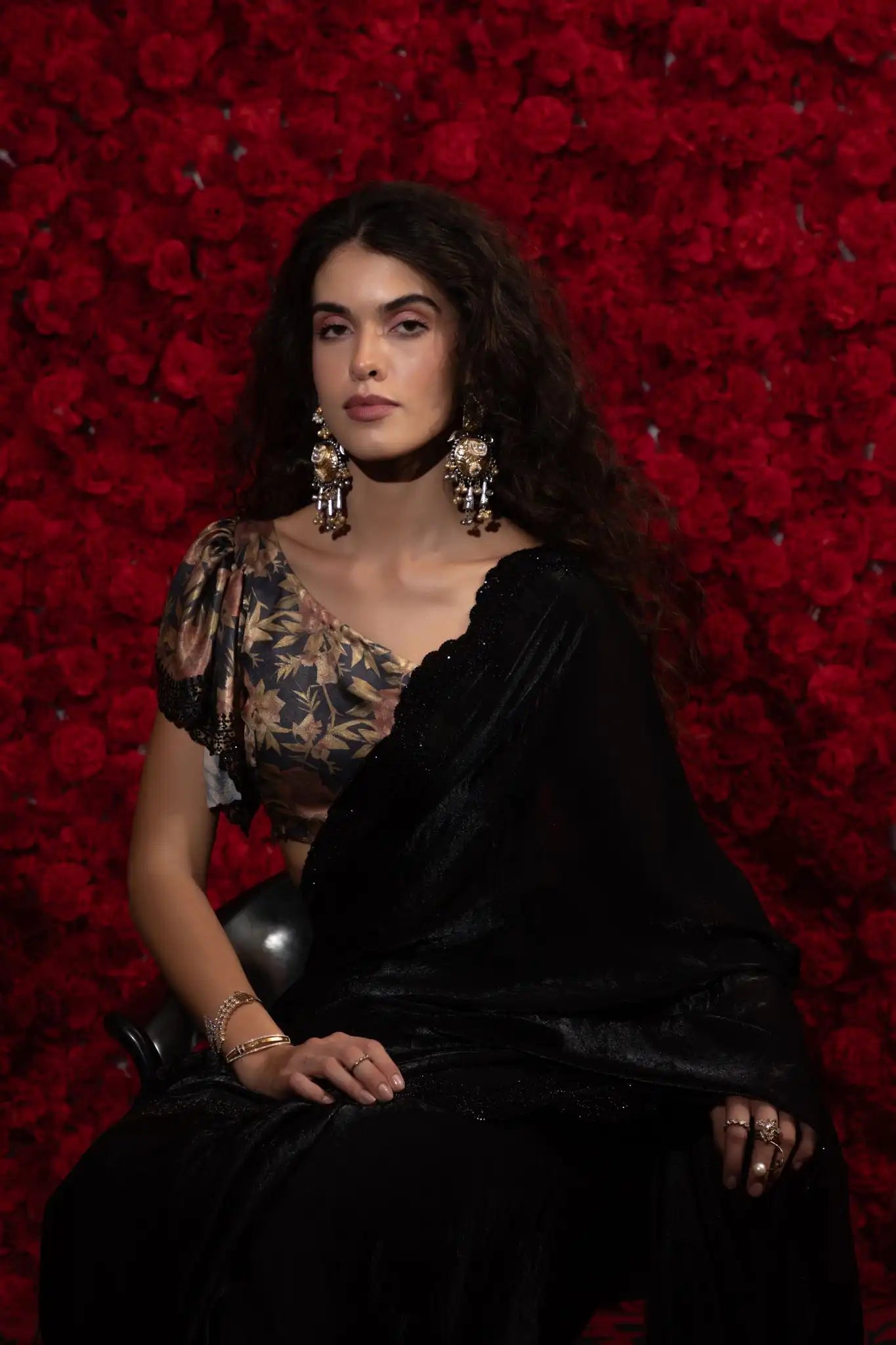 The Mehek Saree Crafted From Premium Satin Silk Offers A Refined Blend Of Softness
