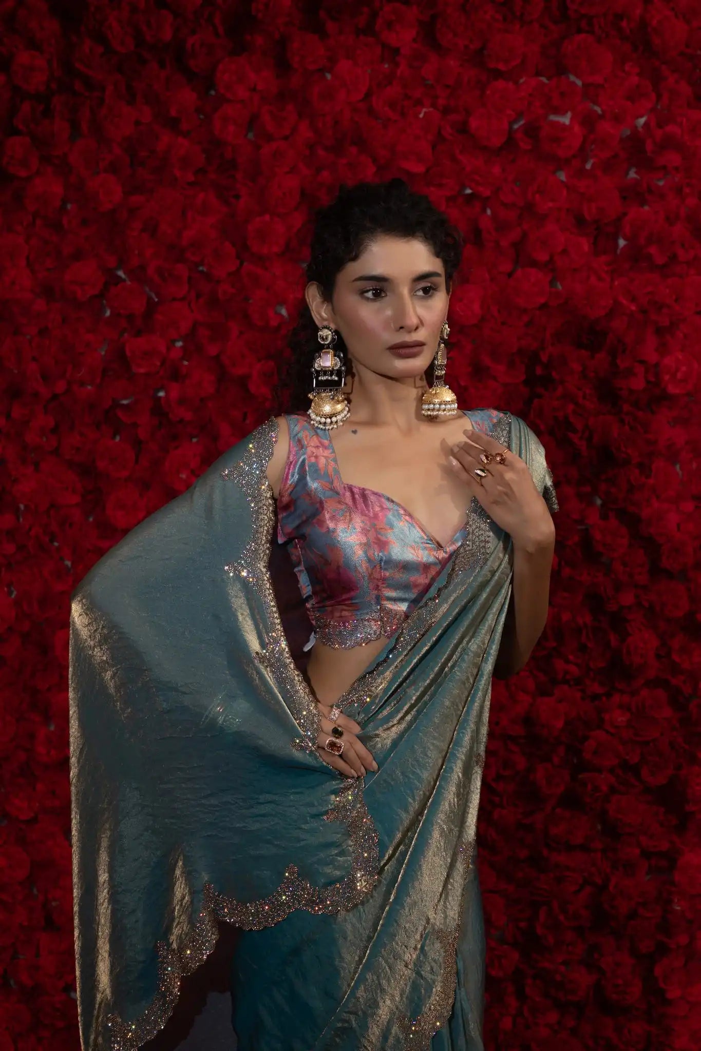 The Mehek Saree Crafted From Premium Satin Silk Offers A Refined Blend Of Softness
