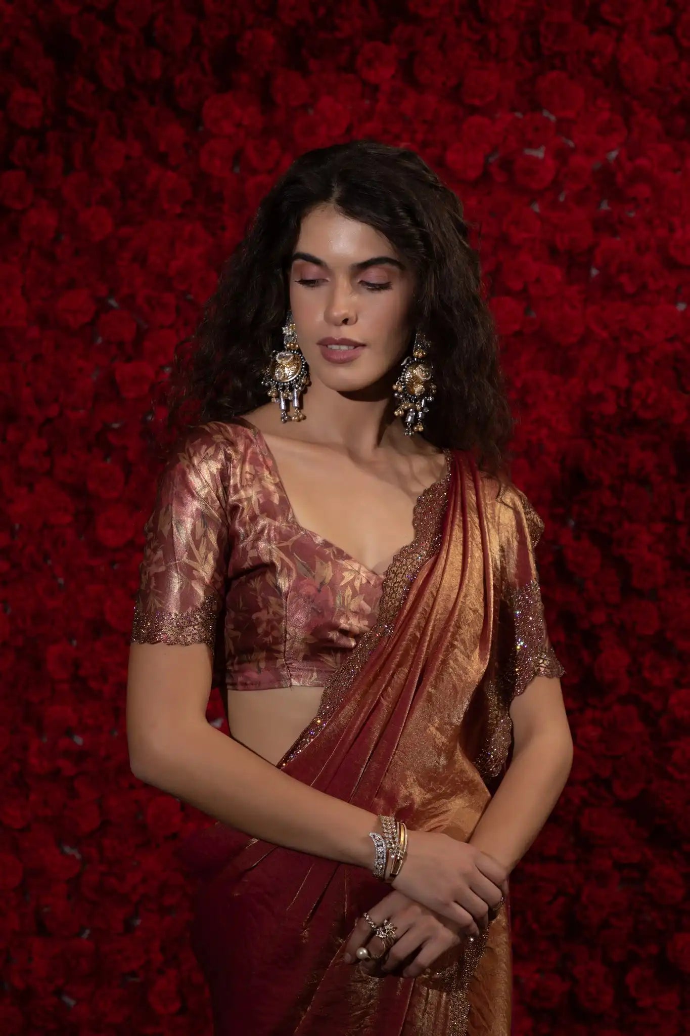 The Mehek Saree Crafted From Premium Satin Silk Offers A Refined Blend Of Softness