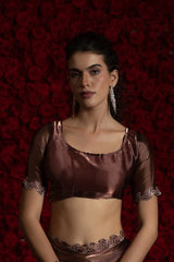 The Mehek Saree Made From Premium Tissue Chiffon Offers A Luxurious Feel with Smooth Texture