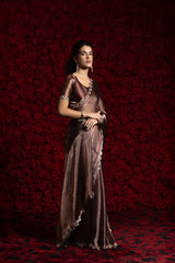 The Mehek Saree Made From Premium Tissue Chiffon Offers A Luxurious Feel with Smooth Texture