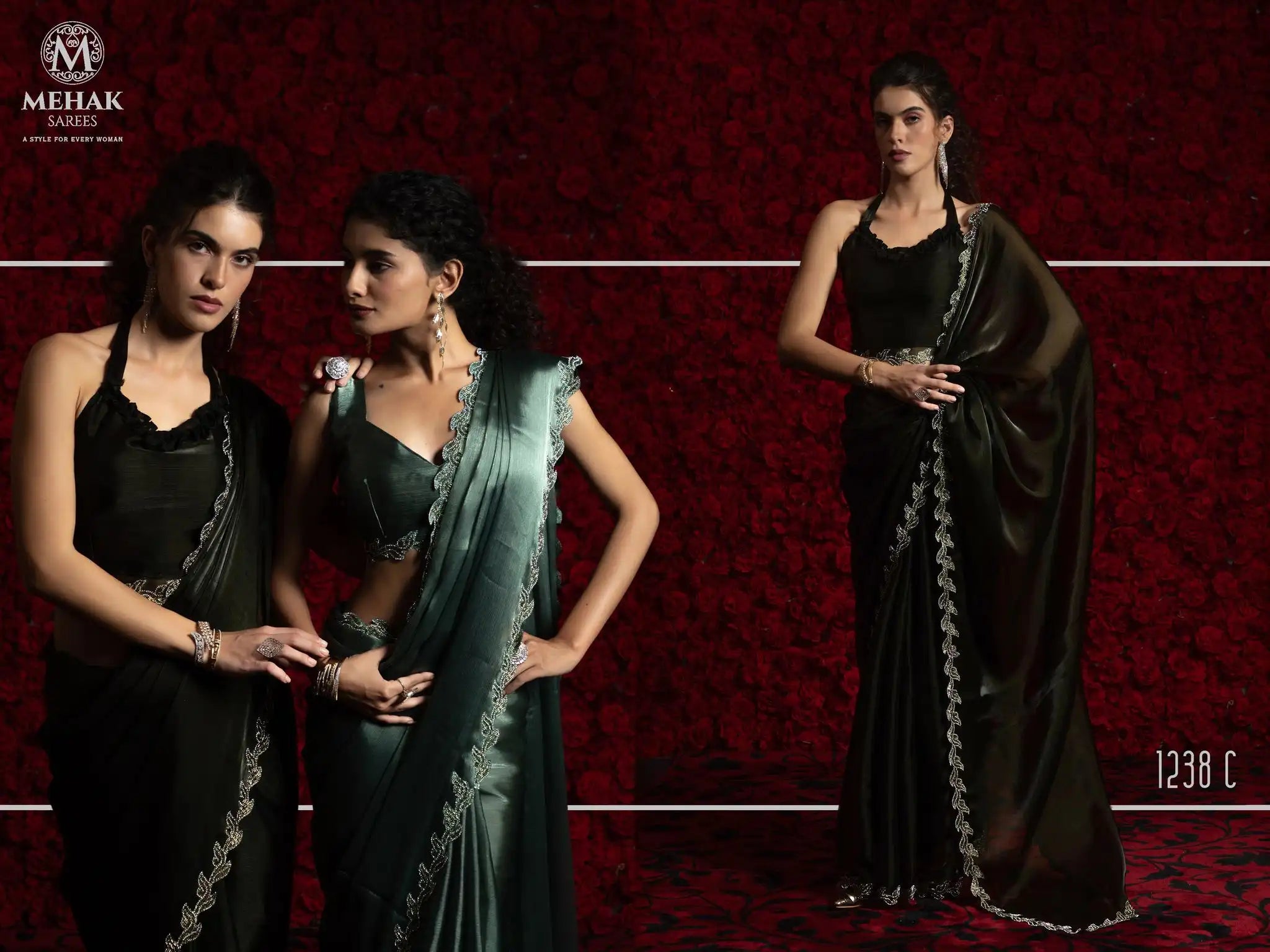 The Mehek Saree Made From Premium Tissue Chiffon Offers A Luxurious Feel with Smooth Texture