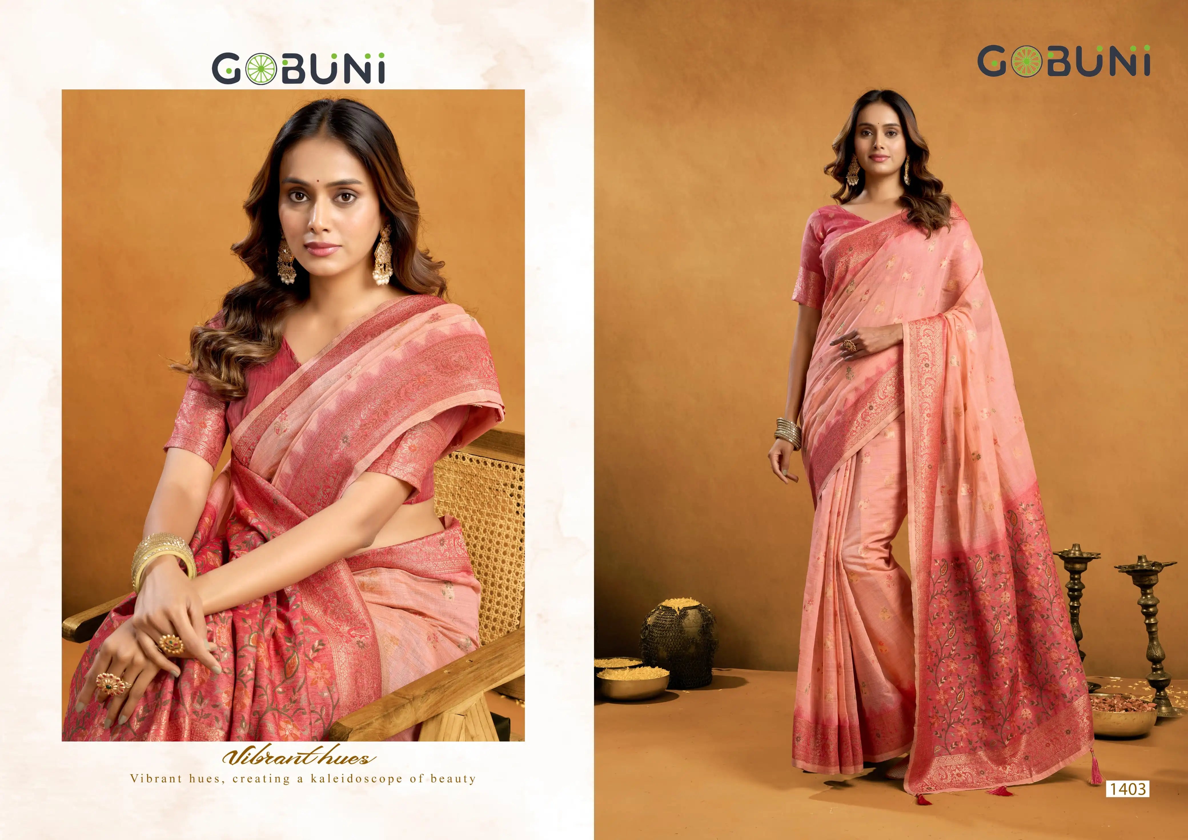 GOBUNI Sarees Are Crafted From Premium Spun Cotton Offering A Soft And Breathable Fabric