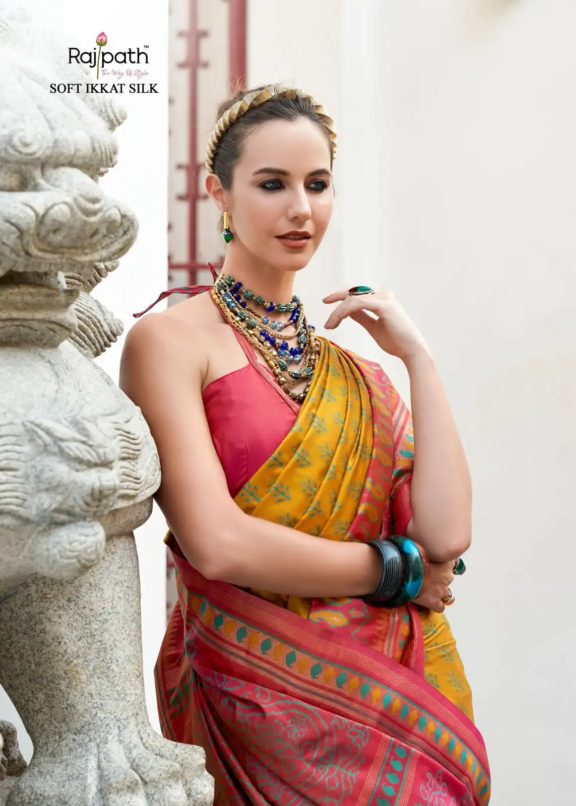 Rajpath Fabrics Presents Sarees Made From Soft Ikkat Silk Showcasing Expert Craftsmanship