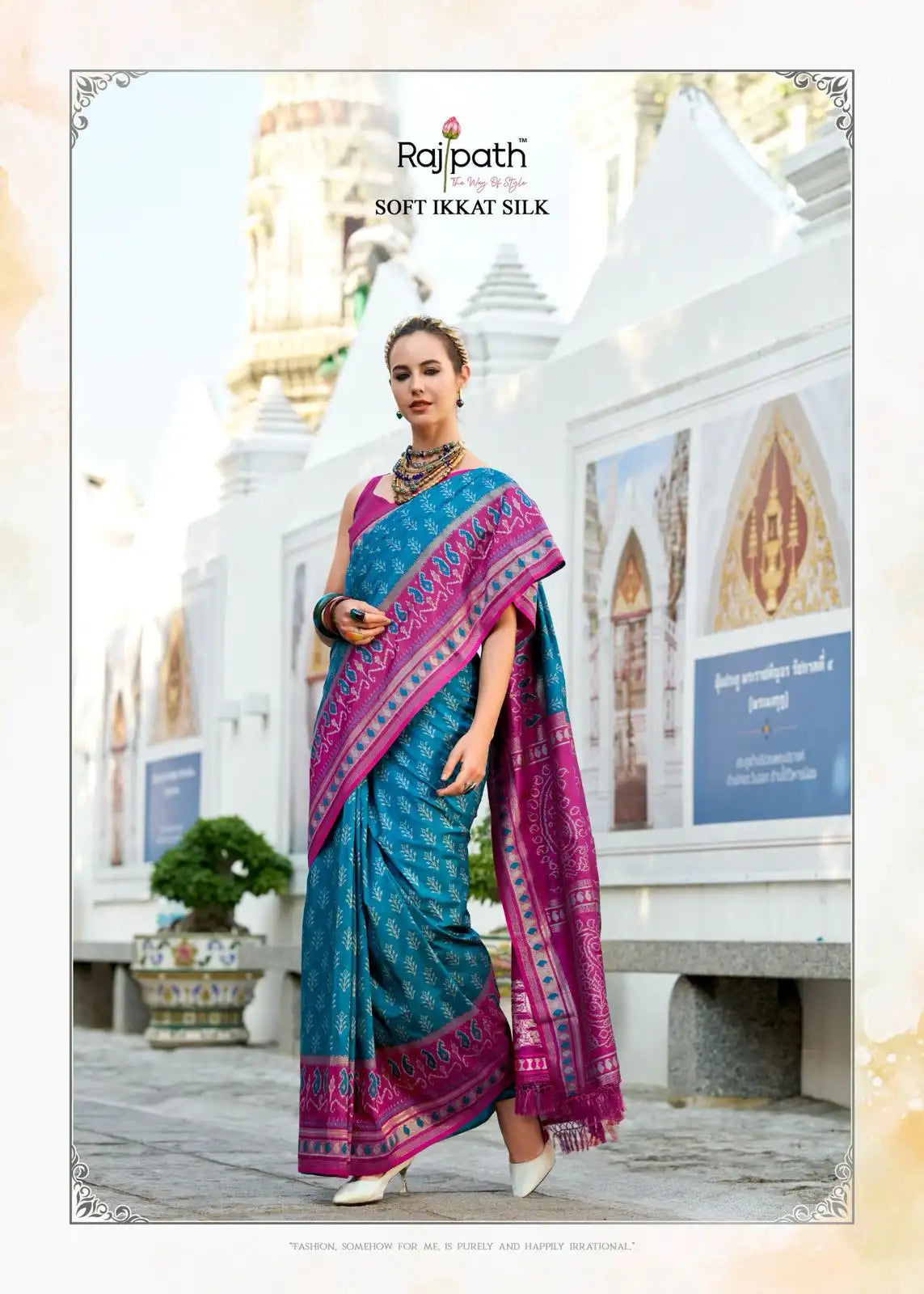 Rajpath Fabrics Presents Sarees Made From Soft Ikkat Silk Showcasing Expert Craftsmanship