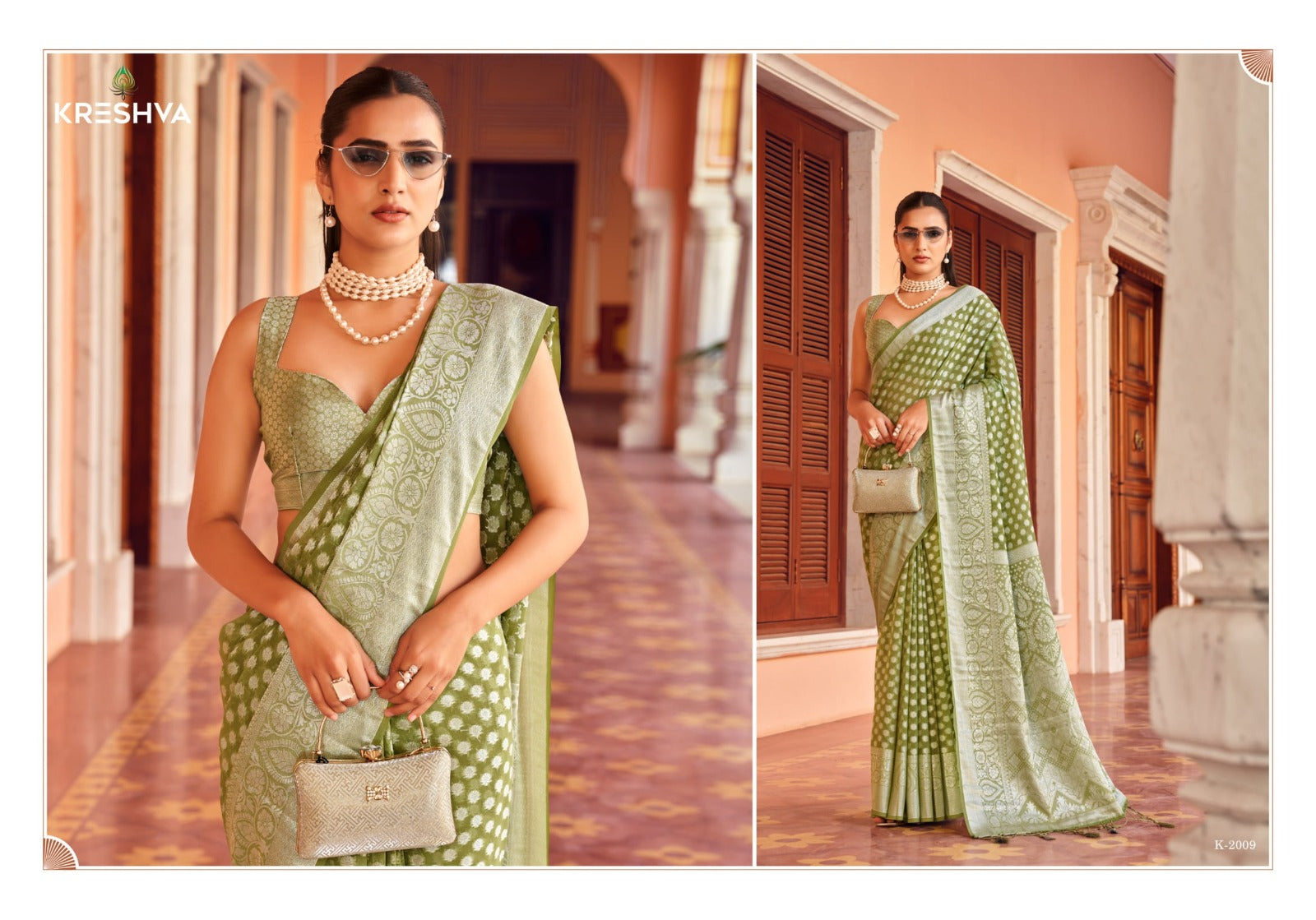 Kreshva Sarees With Two Georgette Fabric With Delicate Buta Border