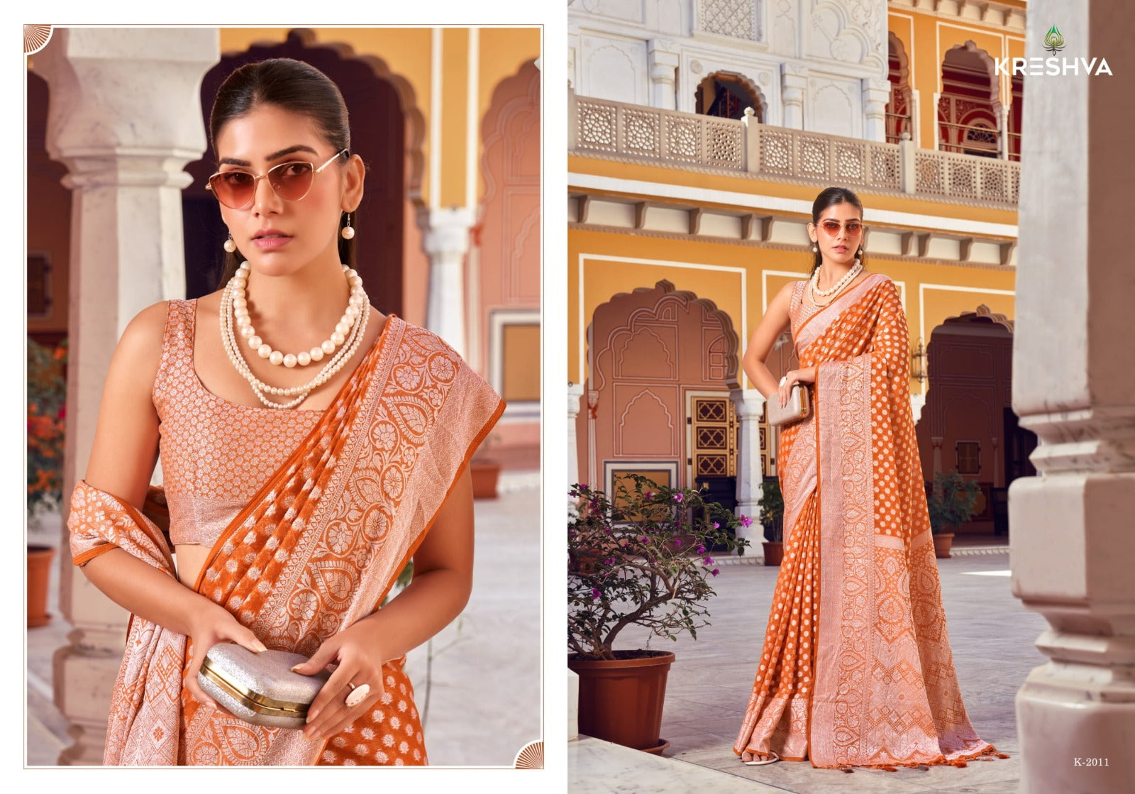 Kreshva Sarees With Two Georgette Fabric With Delicate Buta Border