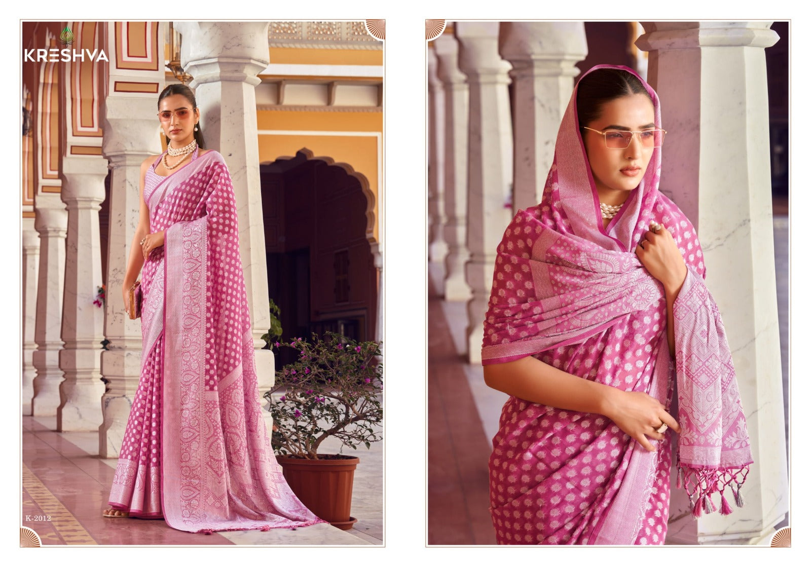 Kreshva Sarees With Two Georgette Fabric With Delicate Buta Border