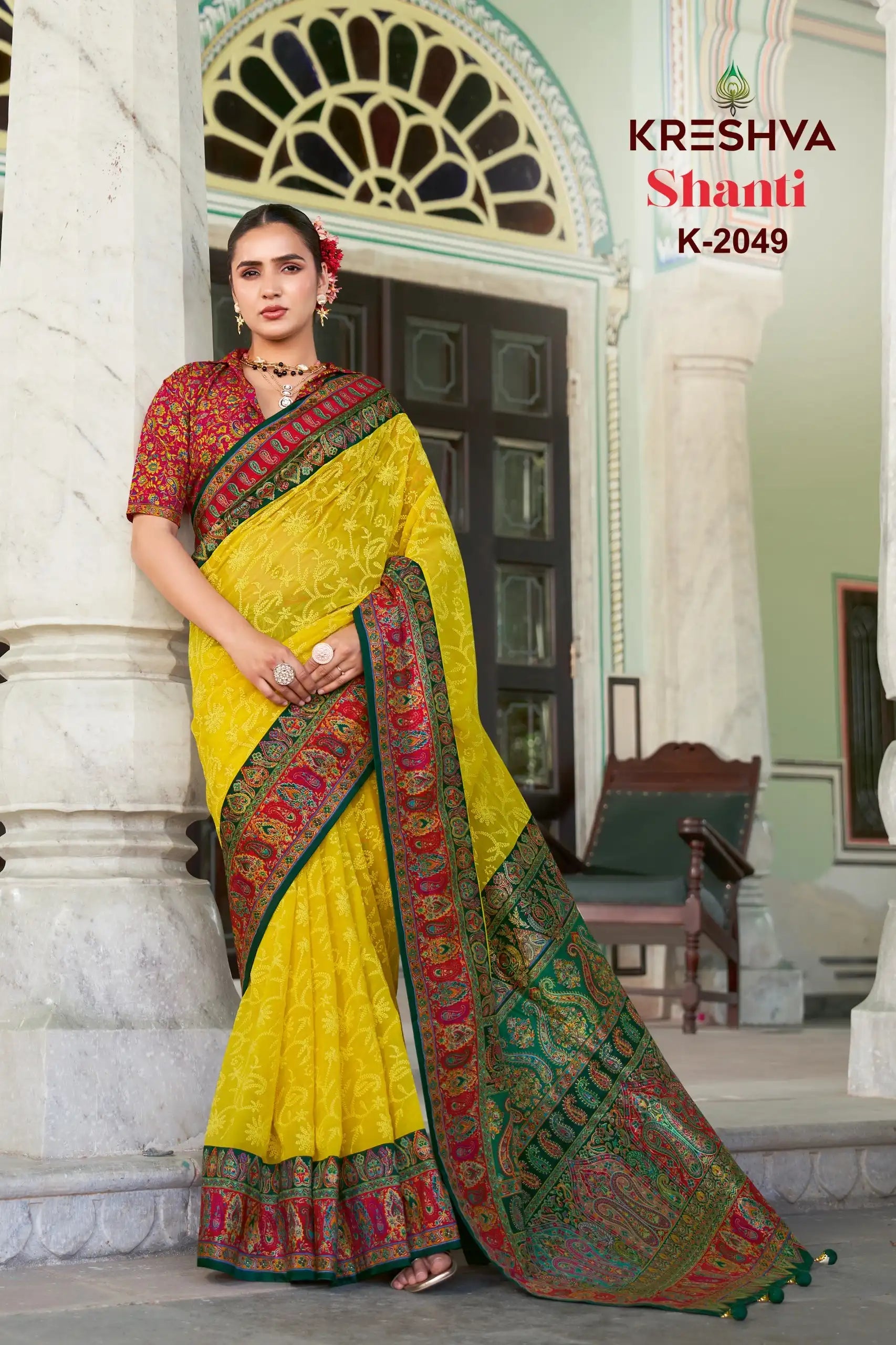 KRESHVA Sarees Combine The Lightweight Elegance Of Georgette Fabric With The Intricate Artistry