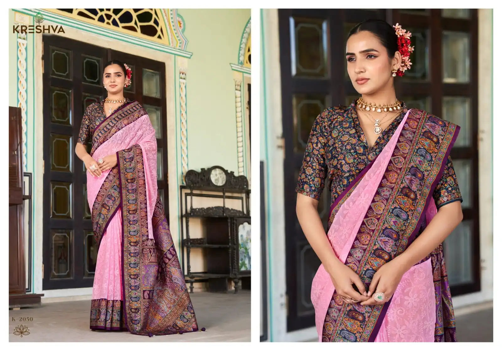 KRESHVA Sarees Combine The Lightweight Elegance Of Georgette Fabric With The Intricate Artistry