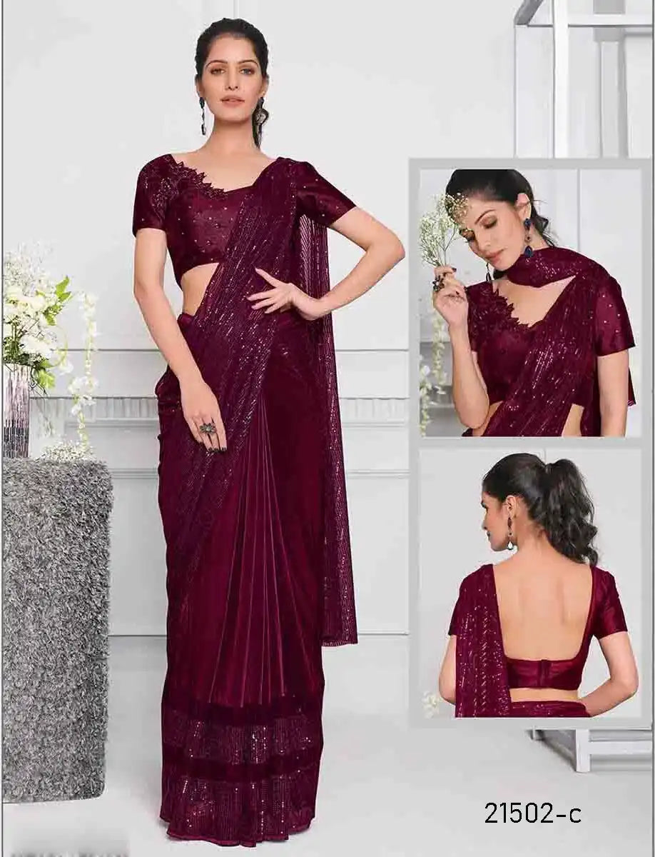 MAHOTSAV Sarees With Lycra Blend Traditional Elegance And Modern Comfort