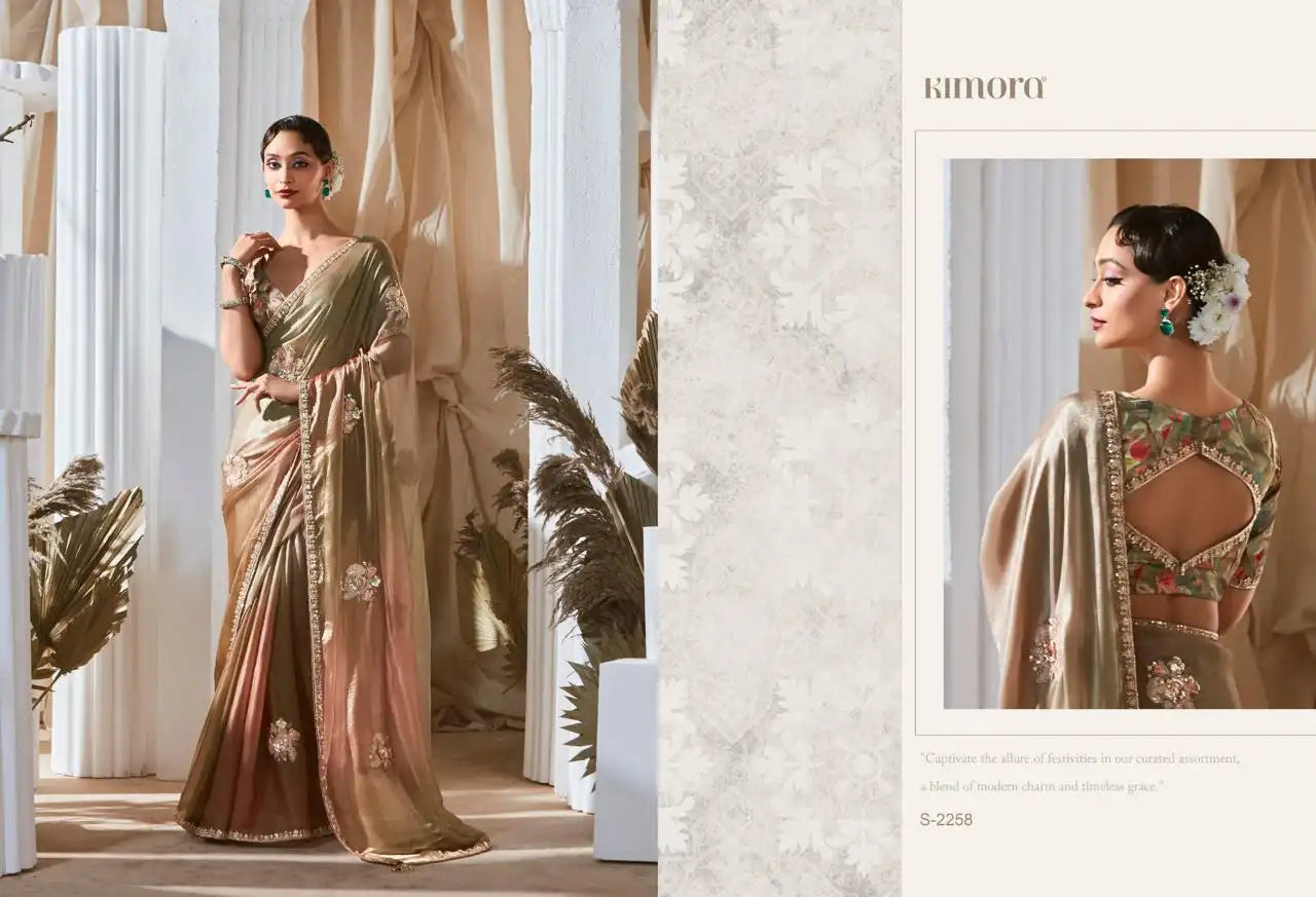 KIMORA Saree Features Luxurious Fancy Fabric Enhanced With Exquisite Designer Lace Work