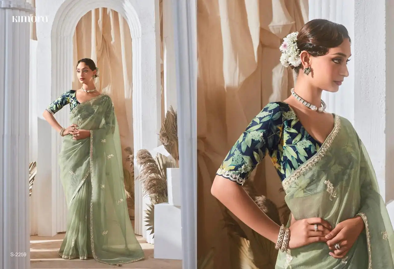 KIMORA Saree Features Luxurious Fancy Fabric Enhanced With Exquisite Designer Lace Work