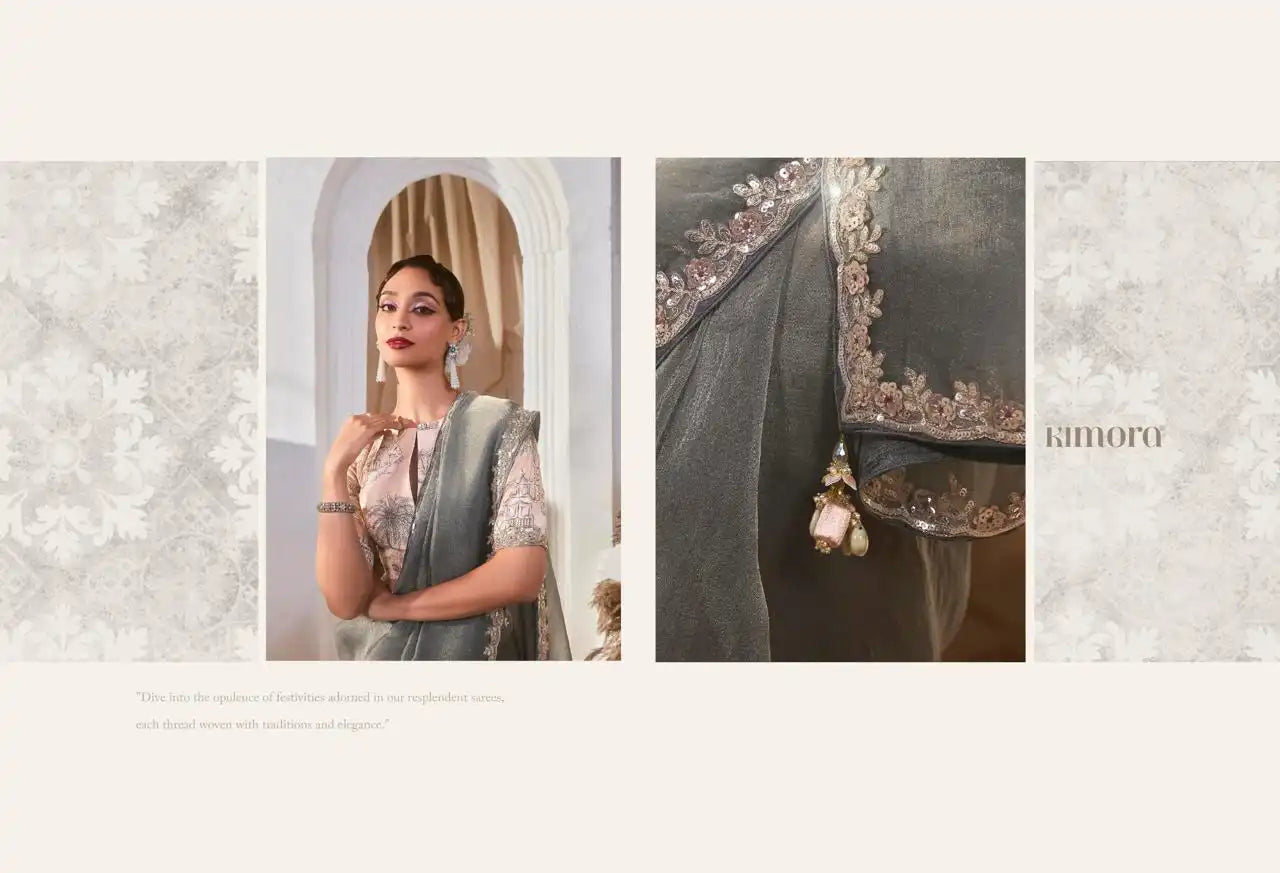 KIMORA Saree Features Luxurious Fancy Fabric Enhanced With Exquisite Designer Lace Work
