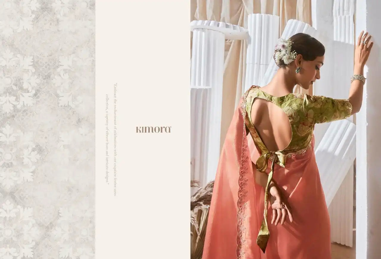 KIMORA Saree Features Luxurious Fancy Fabric Enhanced With Exquisite Designer Lace Work