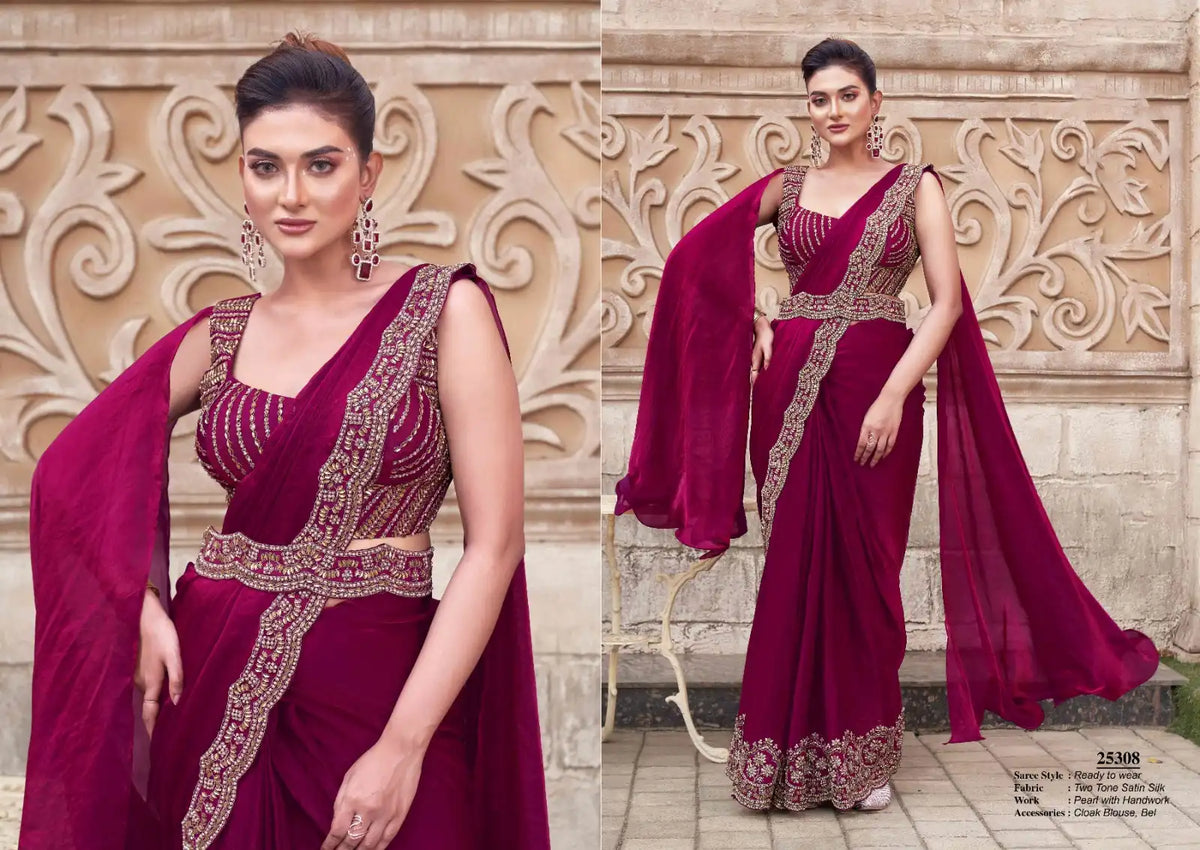 Mahotsav Sarees Crafted With Satin Silk Blend Elegance And Comfort Offering A Smooth