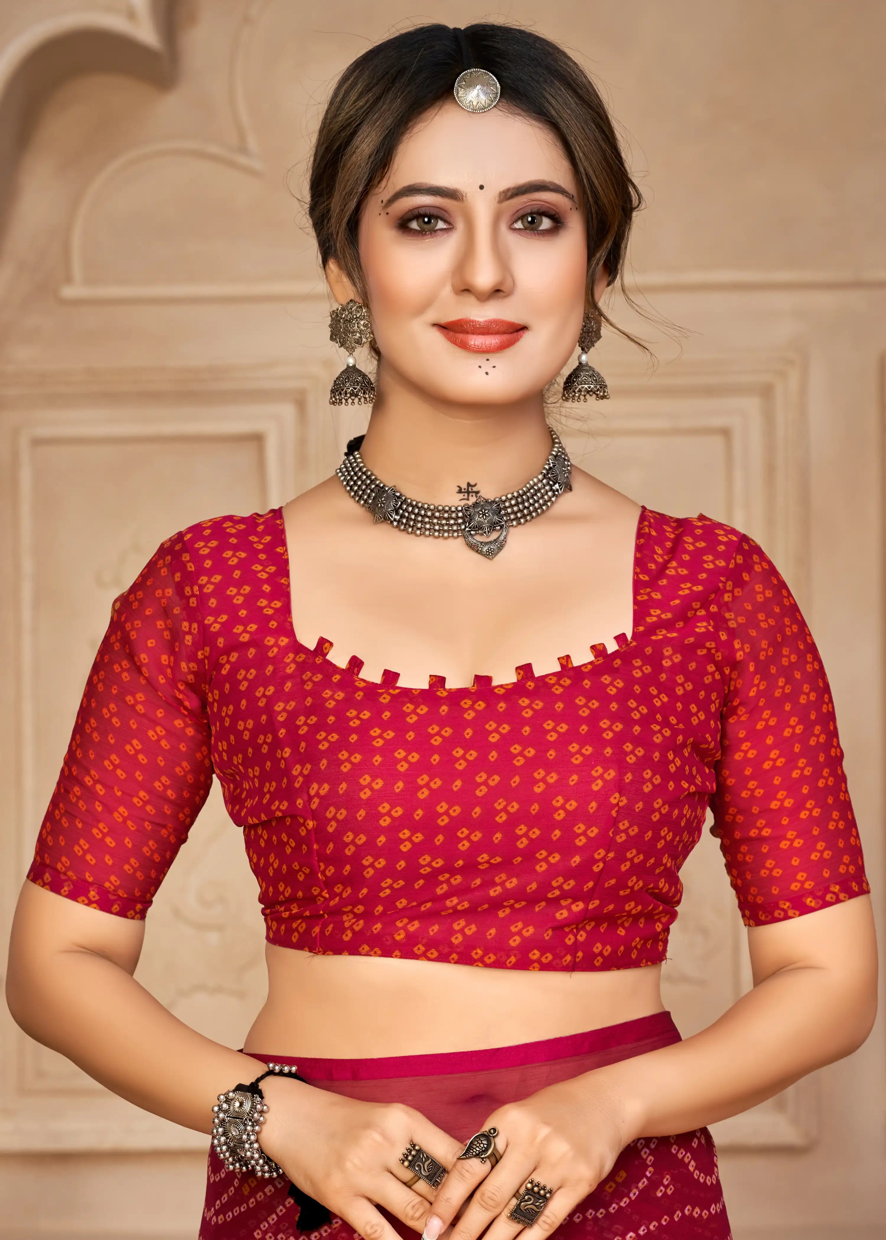Ruchi Sarees With Chiffon Bandhni Combine Traditional Craftsmanship With Elegant Fabric Choice