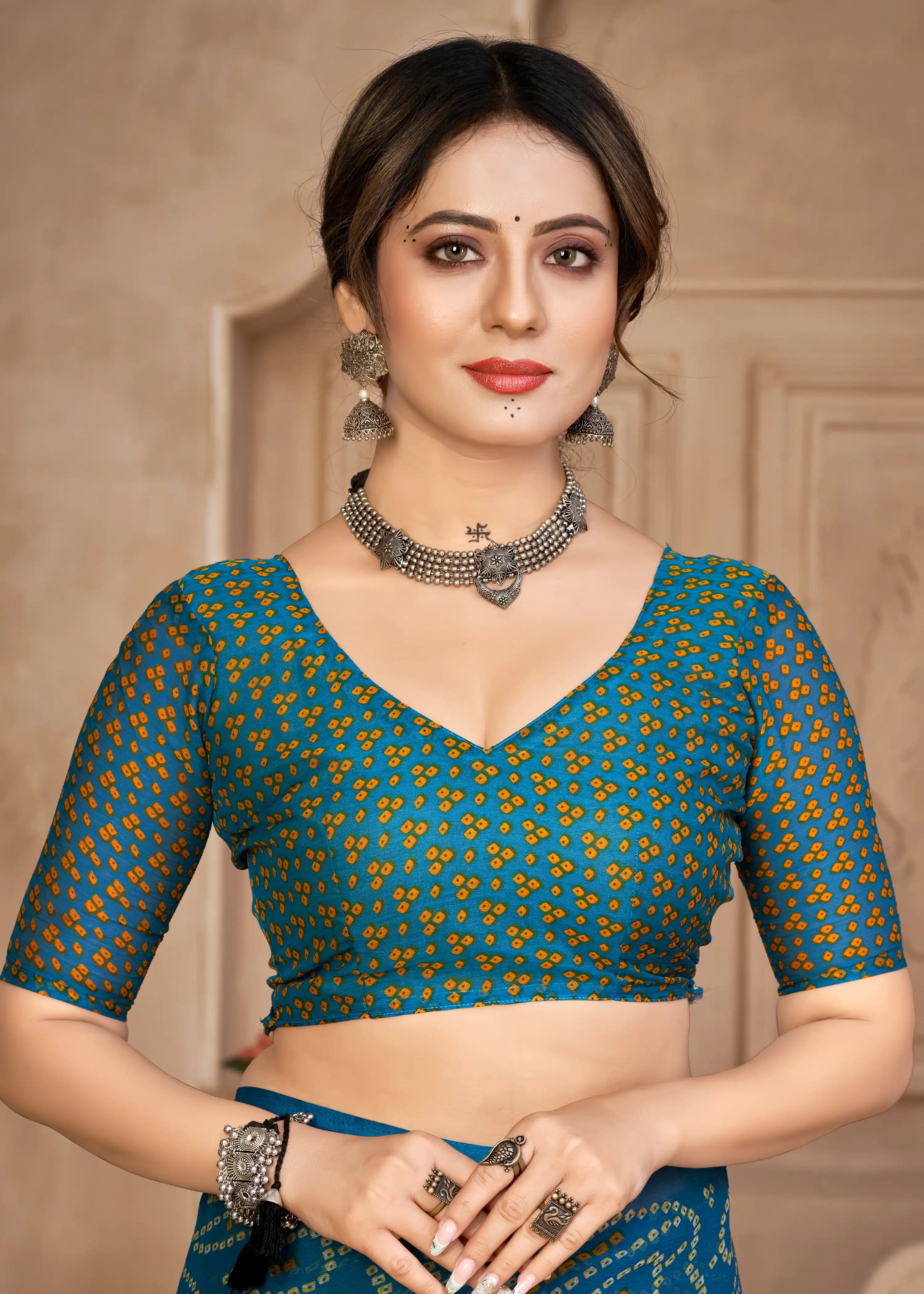 Ruchi Sarees With Chiffon Bandhni Combine Traditional Craftsmanship With Elegant Fabric Choice