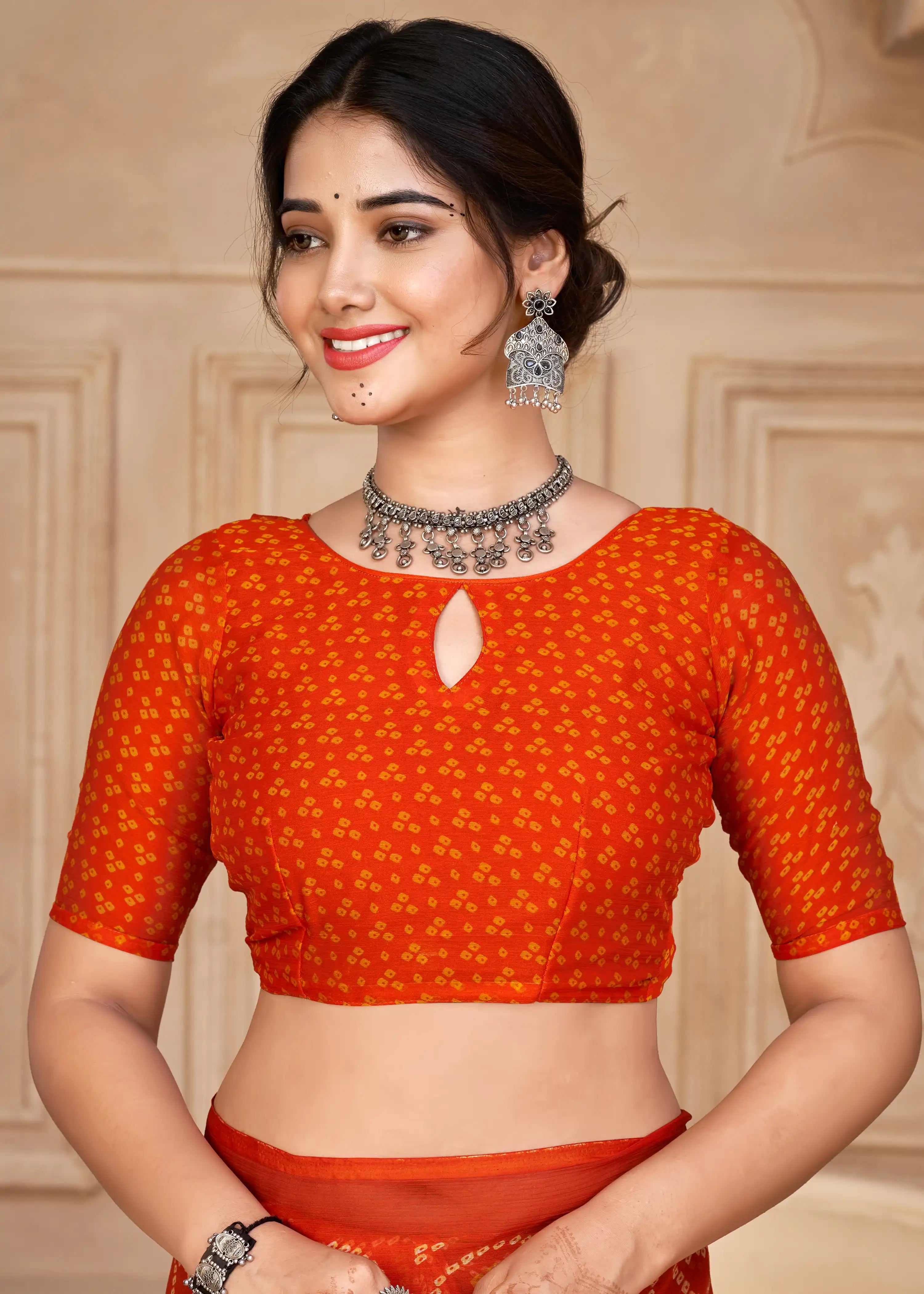 Ruchi Sarees With Chiffon Bandhni Combine Traditional Craftsmanship With Elegant Fabric Choice