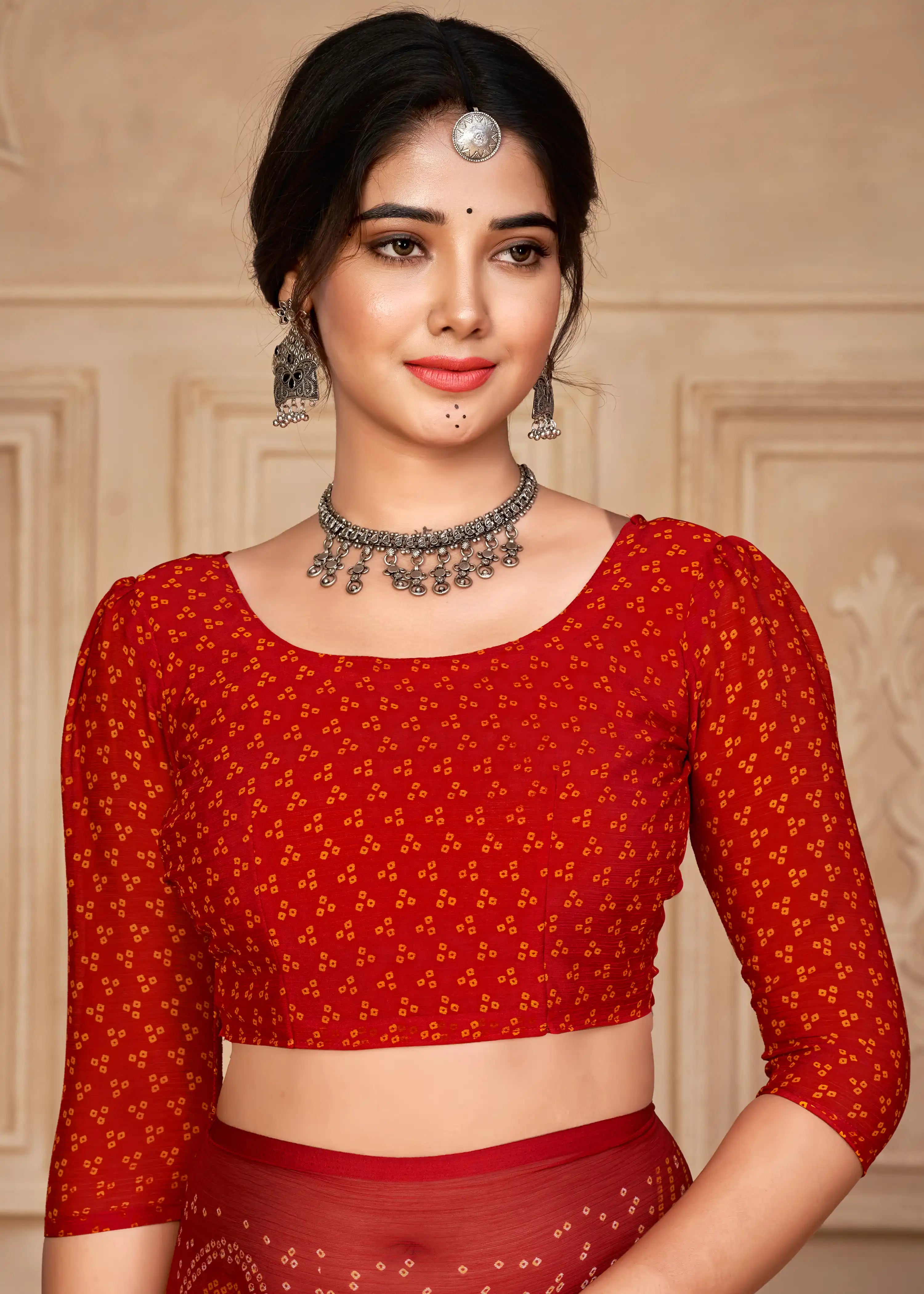 Ruchi Sarees With Chiffon Bandhni Combine Traditional Craftsmanship With Elegant Fabric Choice